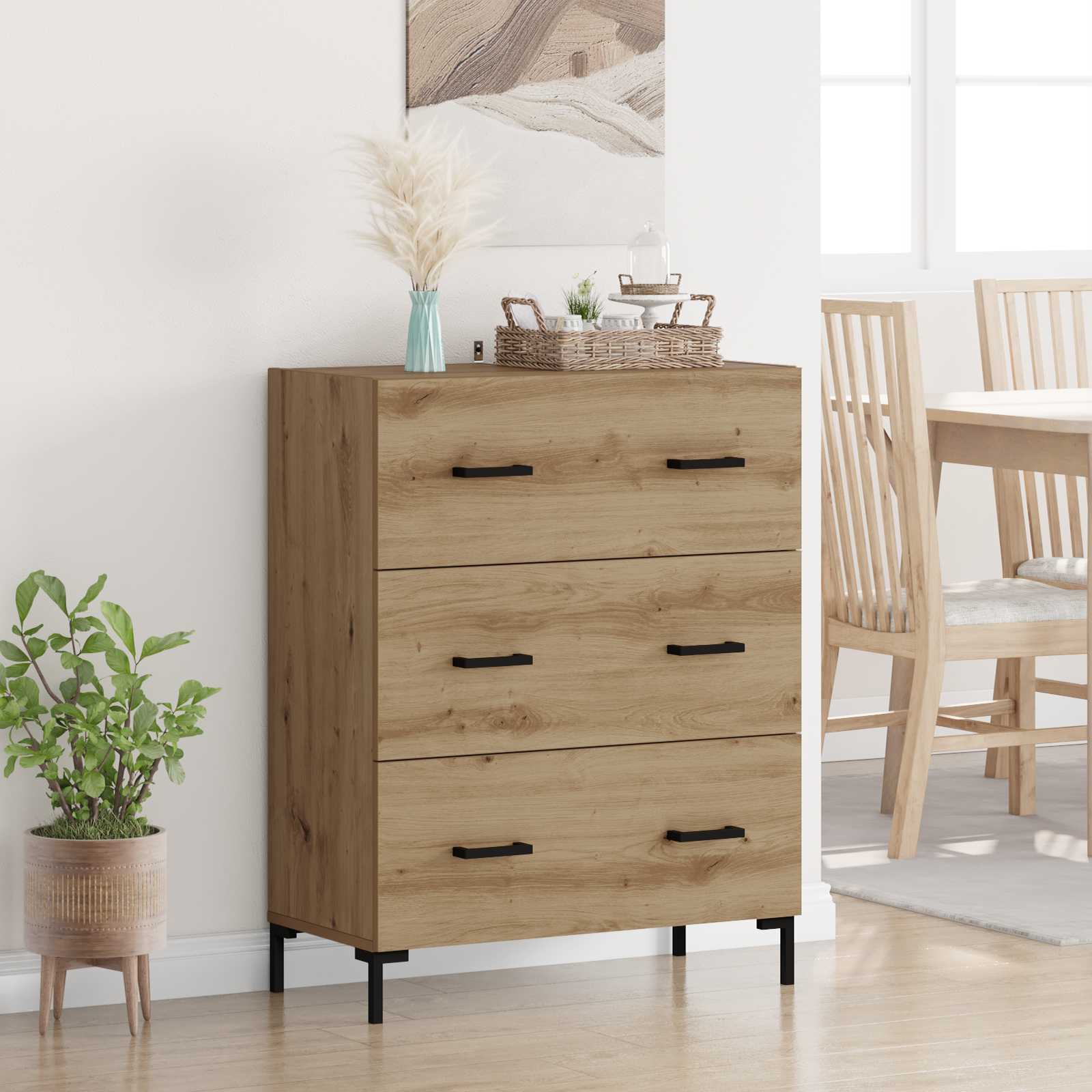 Buffet avec tiroir Chêne artisanal 69,5 x 34 x 90 cm - XIOS