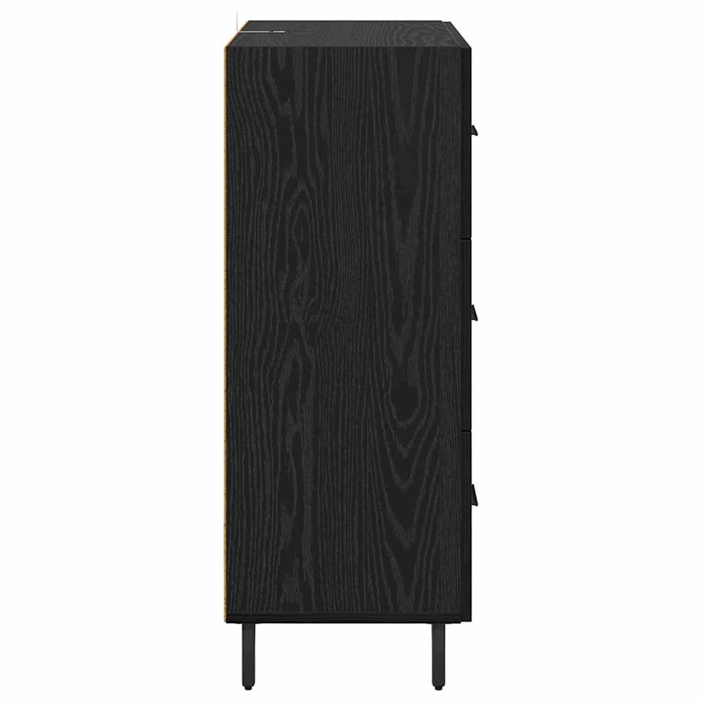 Buffet Chêne noir 69,5 x 34 x 90 cm Bois d'ingénierie et fer - XIOS