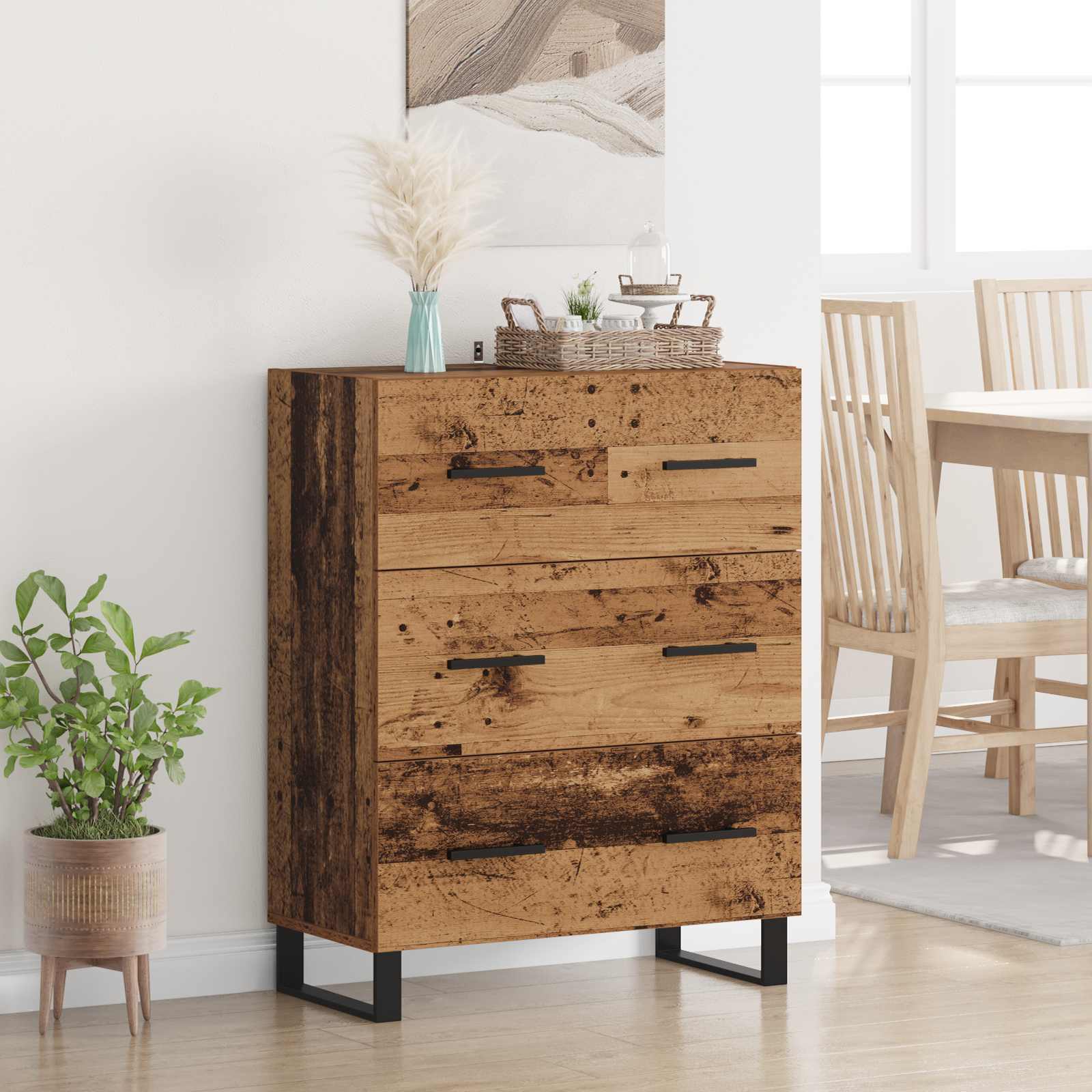 Buffet Bois Ancien 69,5 x 34 x 90 cm Bois d'ingénierie et fer - XIOS