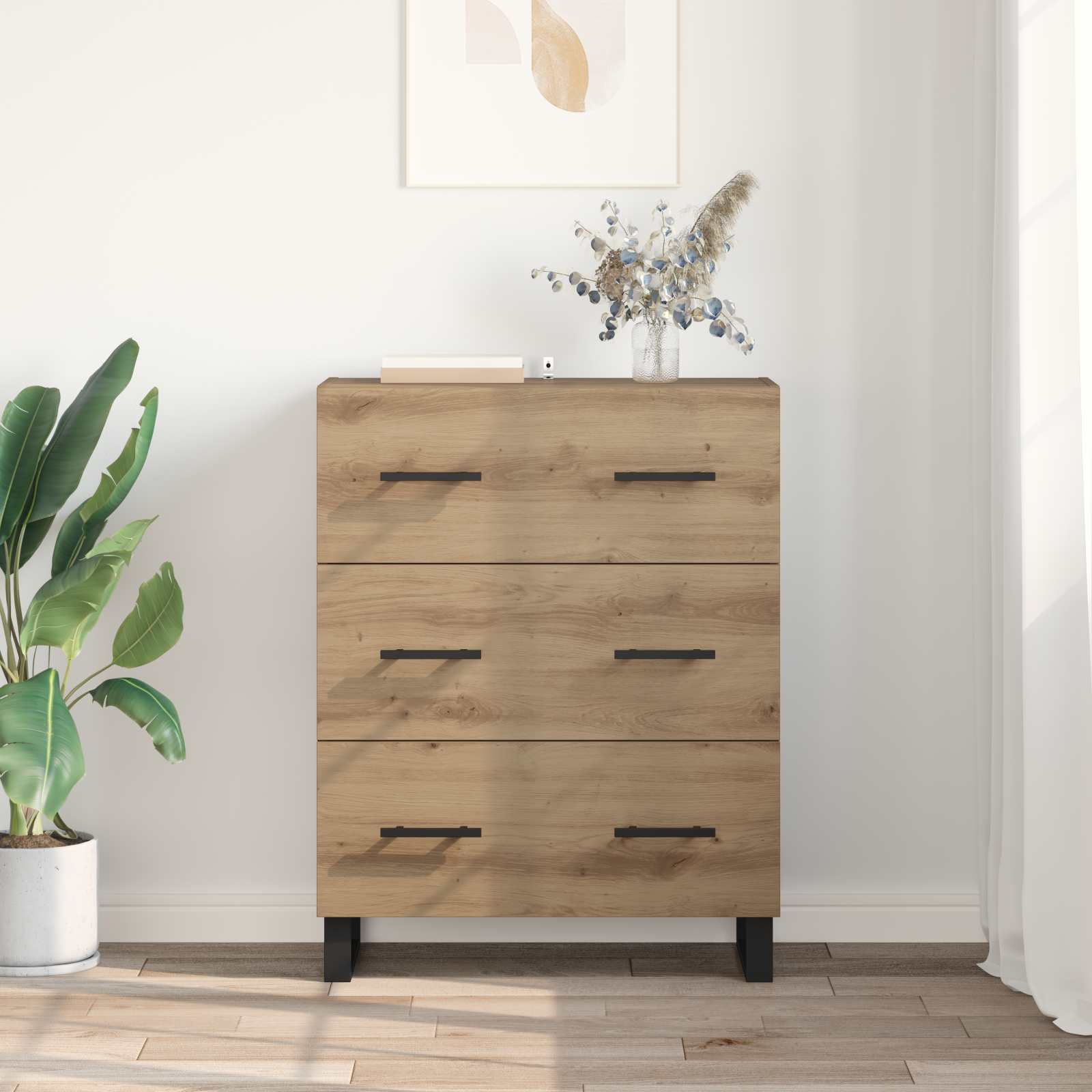Buffet avec tiroir Chêne artisanal 69,5 x 34 x 90 cm - XIOS