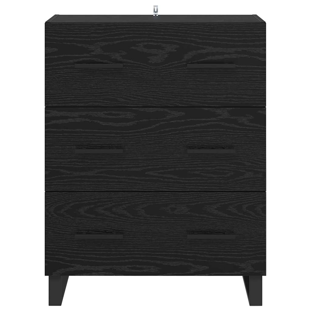 Buffet Chêne noir 69,5 x 34 x 90 cm Bois d'ingénierie et fer - XIOS