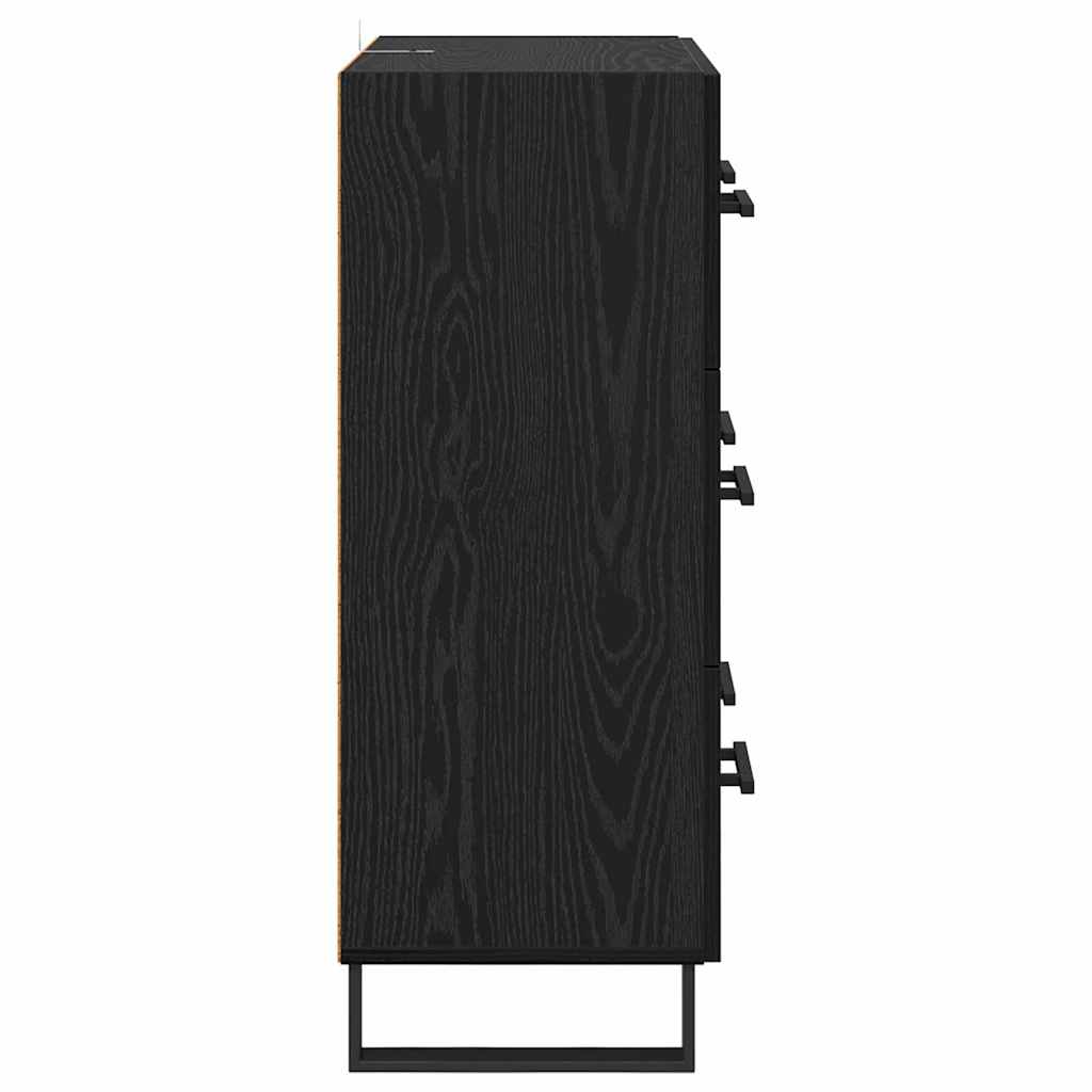 Buffet Chêne noir 69,5 x 34 x 90 cm Bois d'ingénierie et fer - XIOS