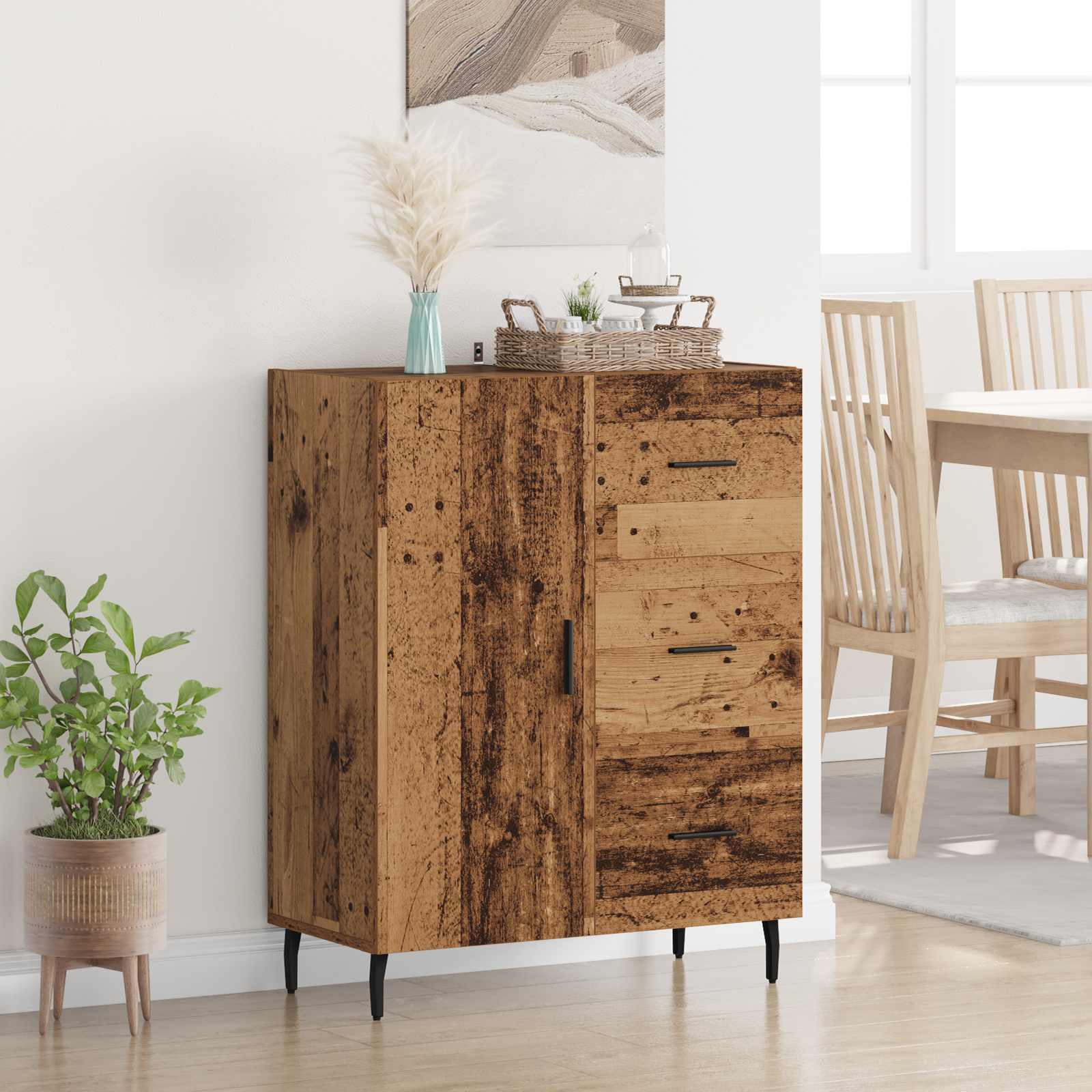 Buffet Bois Ancien 69,5 x 34 x 90 cm Bois d'ingénierie et fer - XIOS