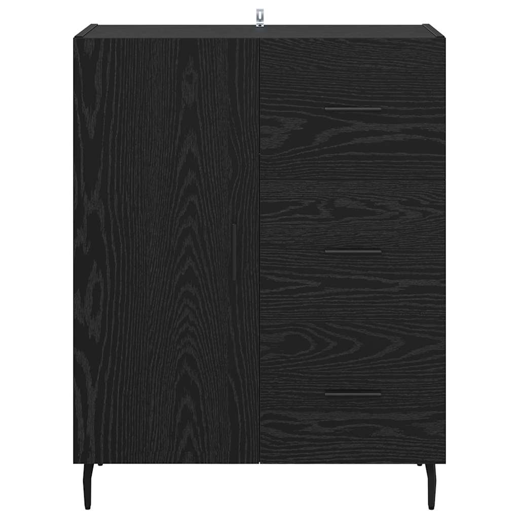 Buffet Chêne noir 69,5 x 34 x 90 cm Bois d'ingénierie et fer - XIOS