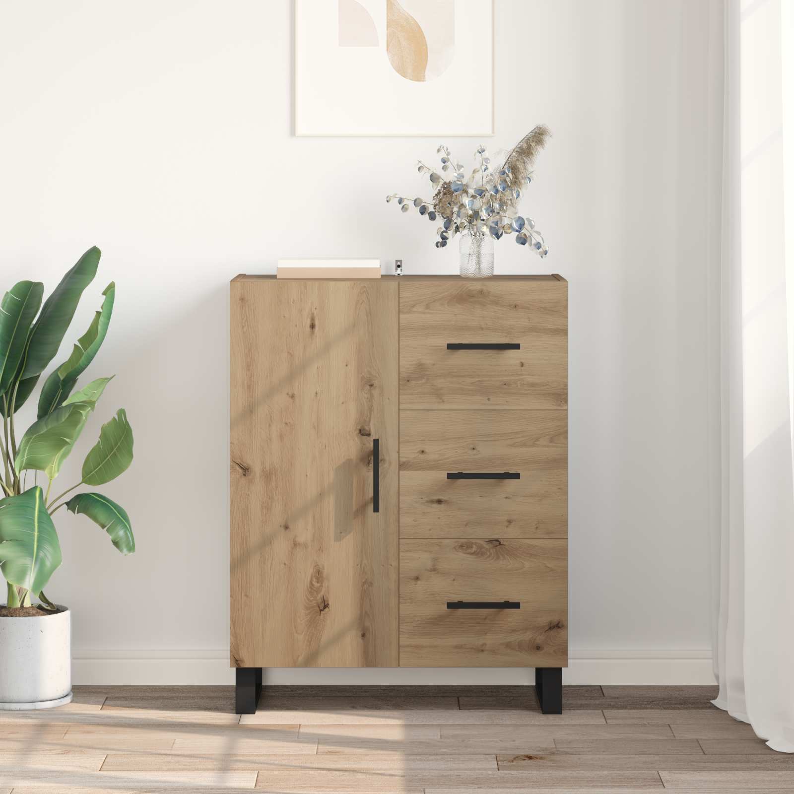Buffet avec tiroir Chêne artisanal 69,5 x 34 x 90 cm - XIOS