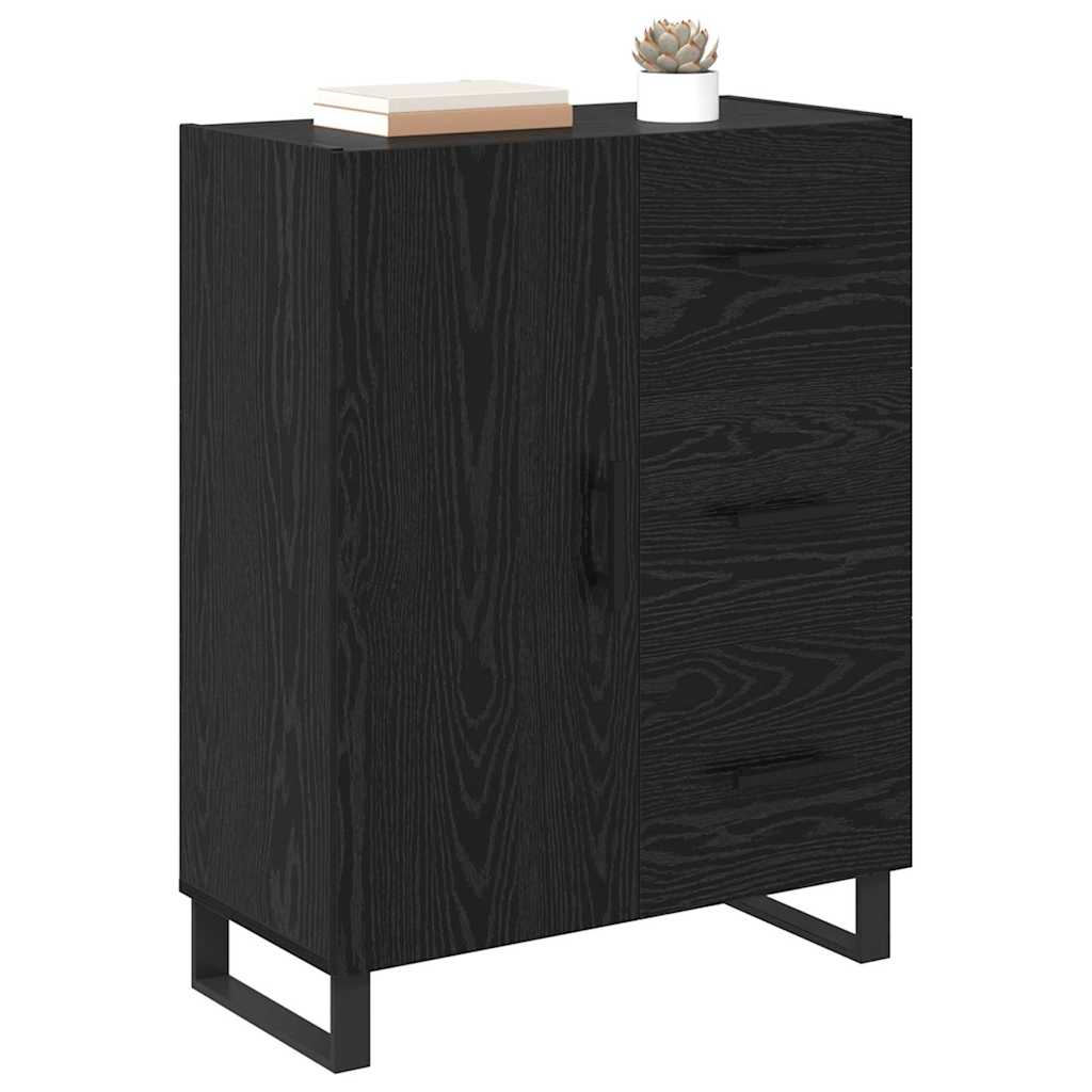 Buffet Chêne noir 69,5 x 34 x 90 cm Bois d'ingénierie et fer - XIOS