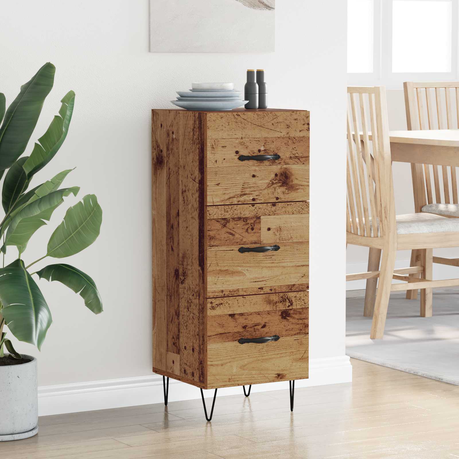 Buffet Bois ancien 34 x 34,5 x 90 cm Bois d'ingénierie - XIOS
