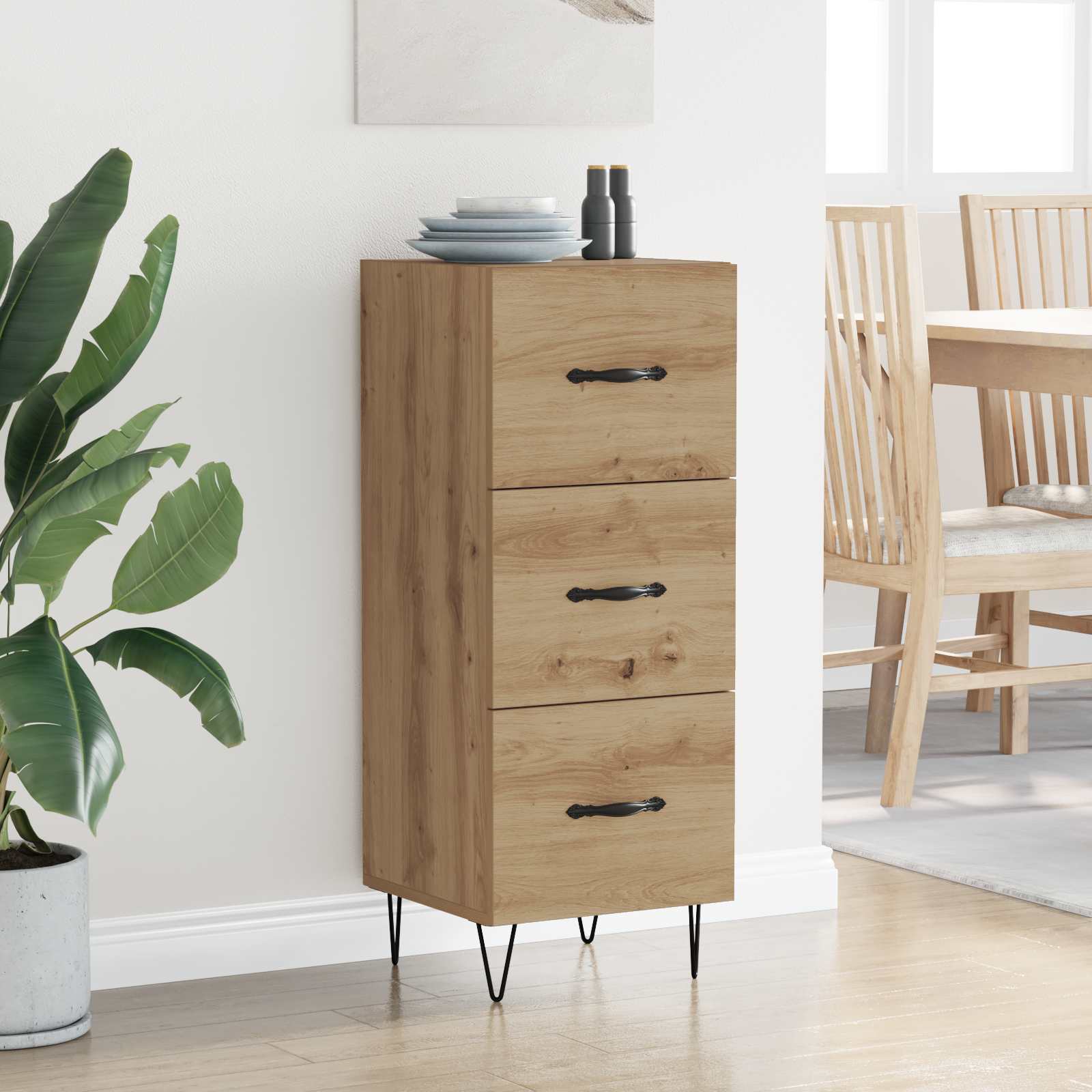 Buffet chêne artisanal 34 x 34,5 x 90 cm Bois d'ingénierie - XIOS