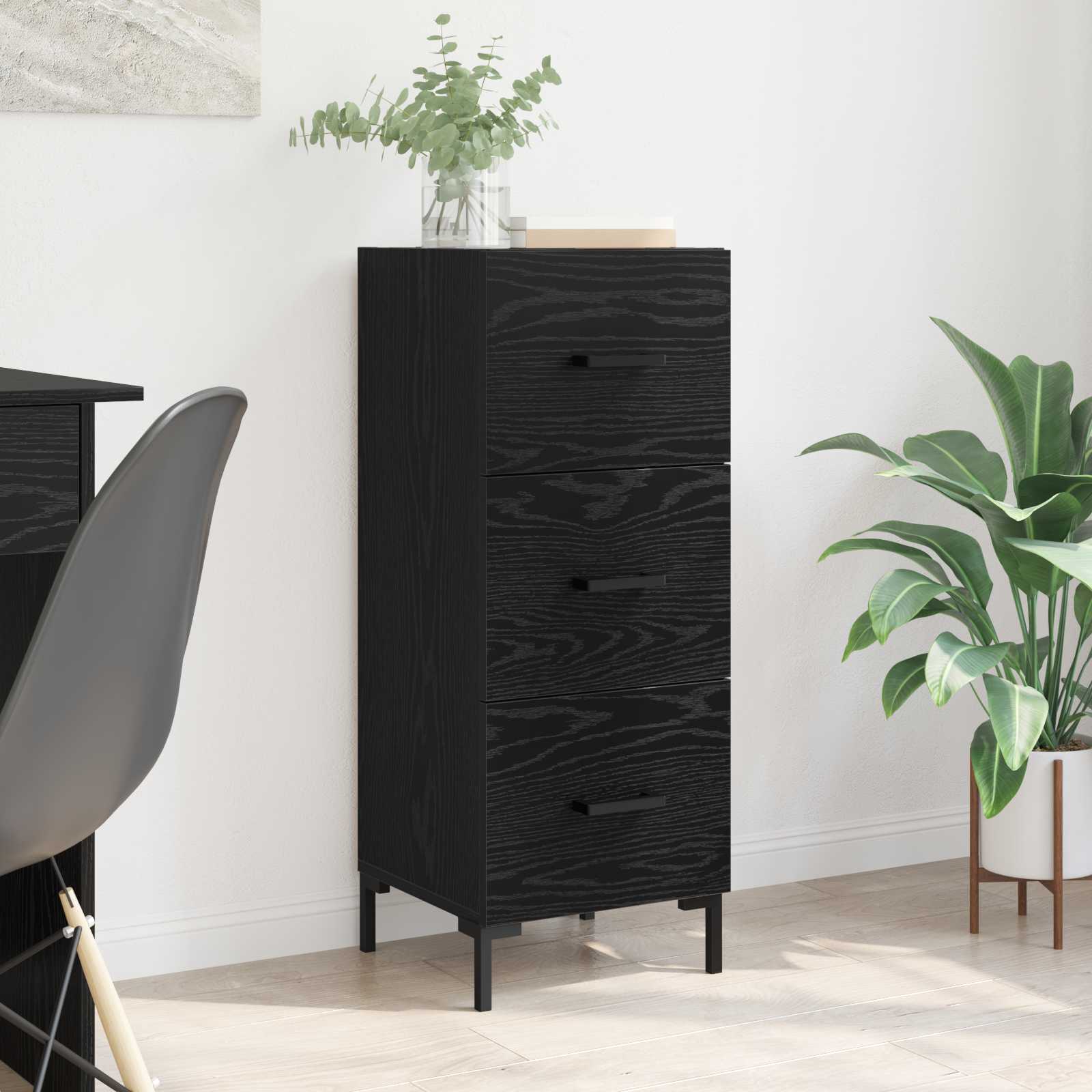Buffet Chêne noir 34,5 x 34 x 90 cm Bois d'ingénierie - XIOS