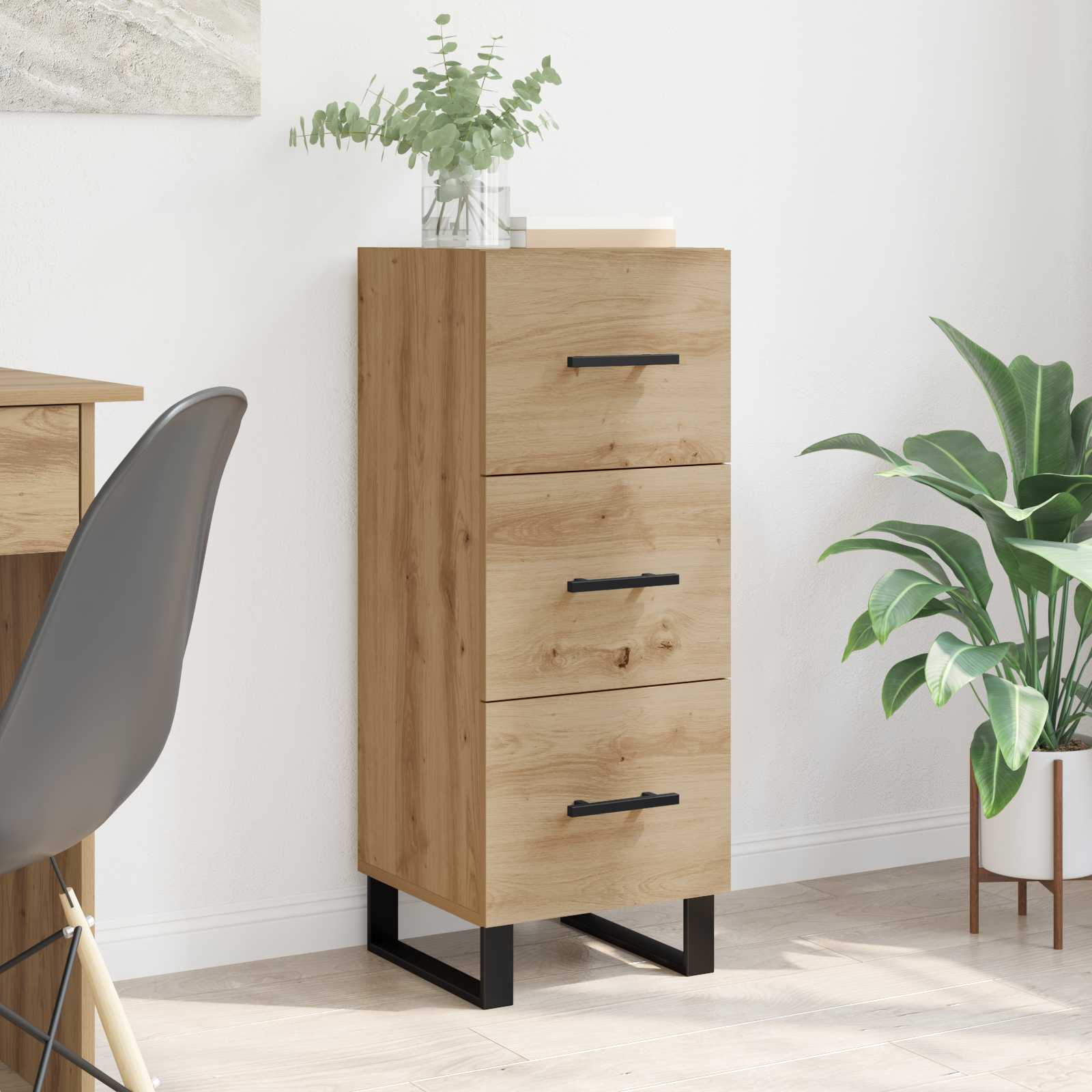 Buffet avec tiroir Chêne artisanal 34,5 x 34 x 90 cm - XIOS