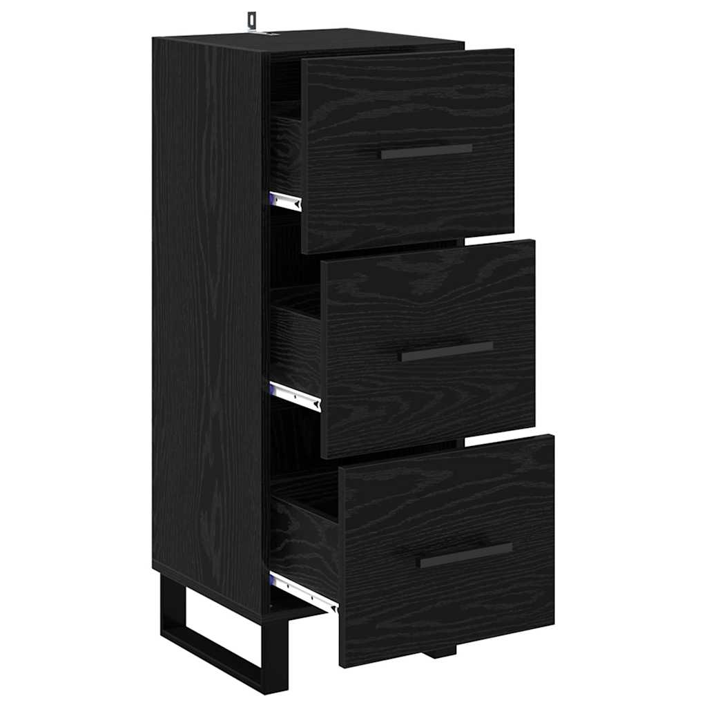 Buffet Chêne noir 34,5 x 34 x 90 cm Bois d'ingénierie et fer - XIOS