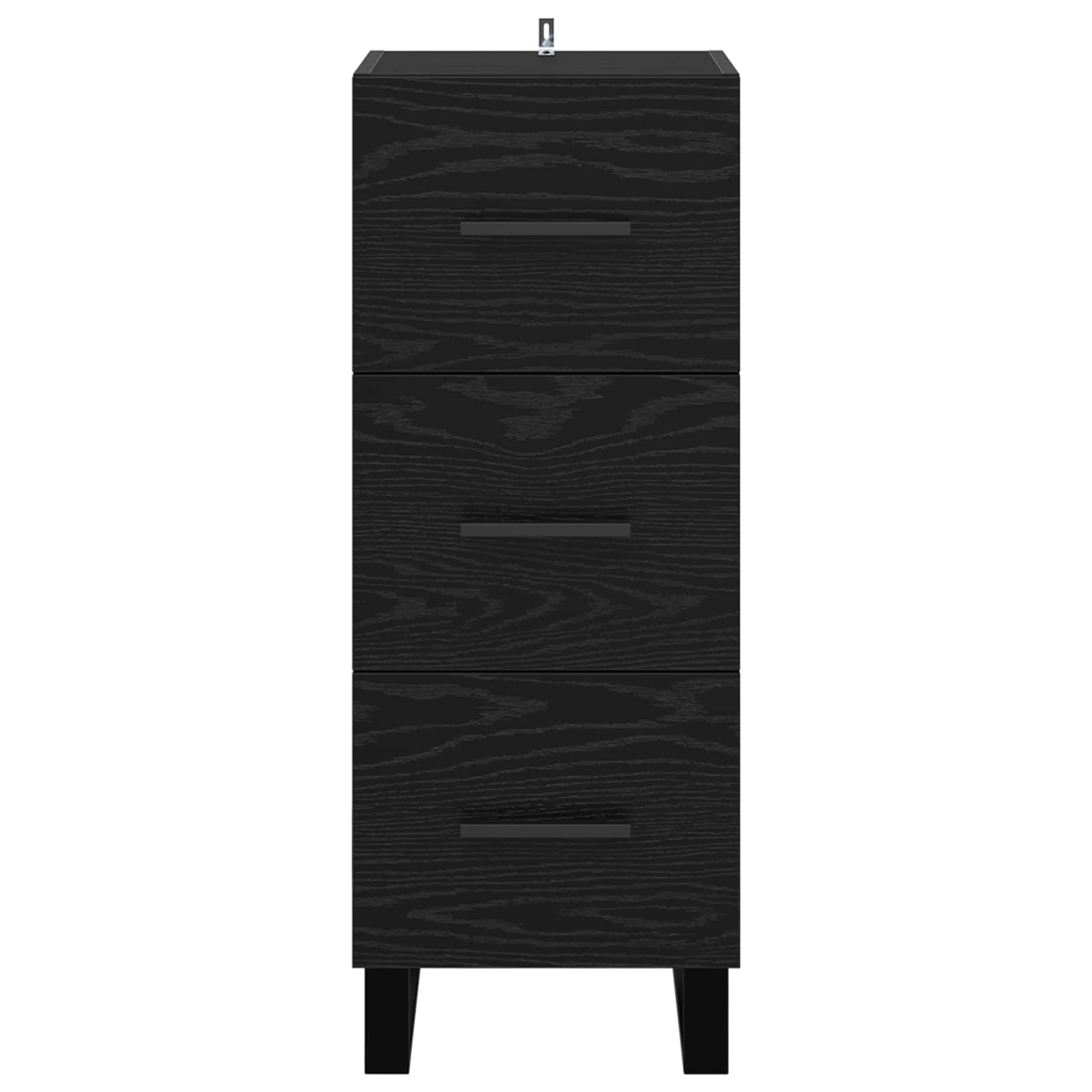 Buffet Chêne noir 34,5 x 34 x 90 cm Bois d'ingénierie et fer - XIOS