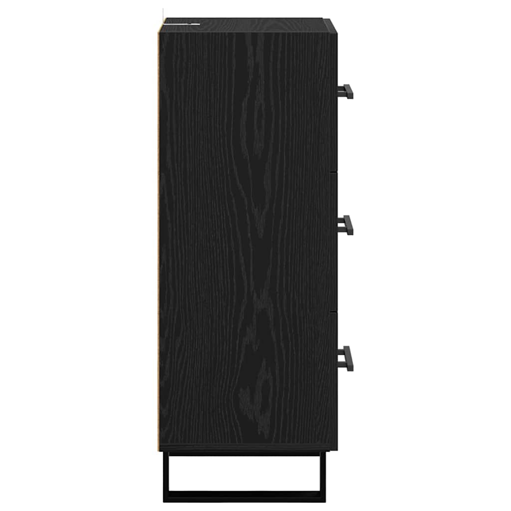 Buffet Chêne noir 34,5 x 34 x 90 cm Bois d'ingénierie et fer - XIOS