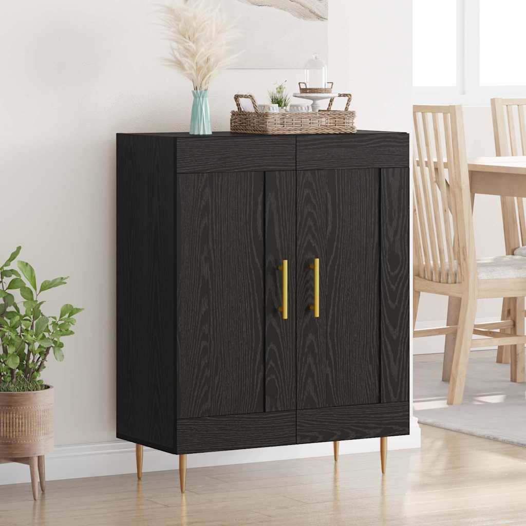 Buffet Chêne noir 69,5 x 34 x 90 cm Bois d'ingénierie et fer - XIOS