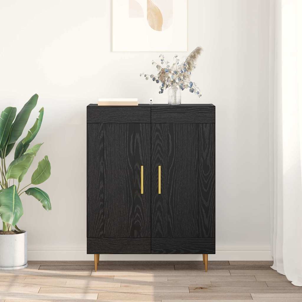 Buffet Chêne noir 69,5 x 34 x 90 cm Bois d'ingénierie et fer - XIOS