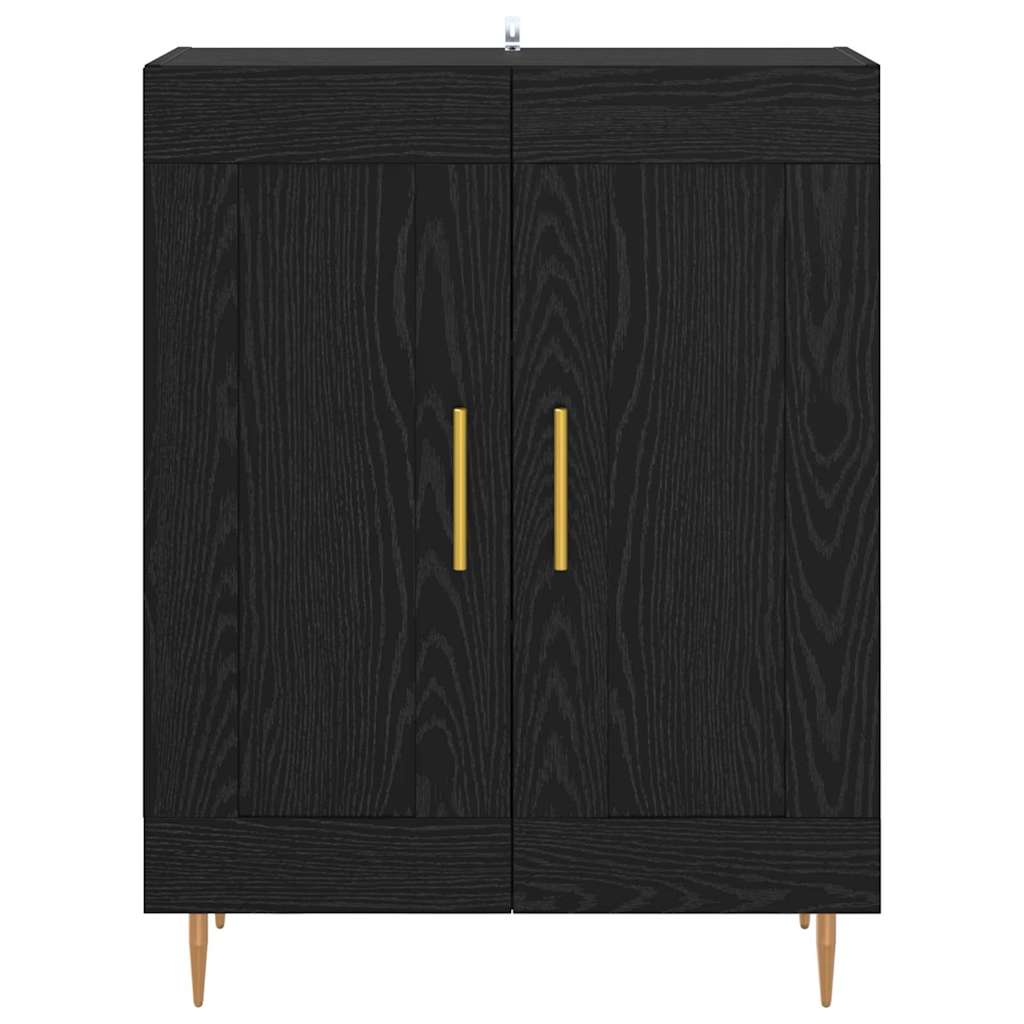 Buffet Chêne noir 69,5 x 34 x 90 cm Bois d'ingénierie et fer - XIOS