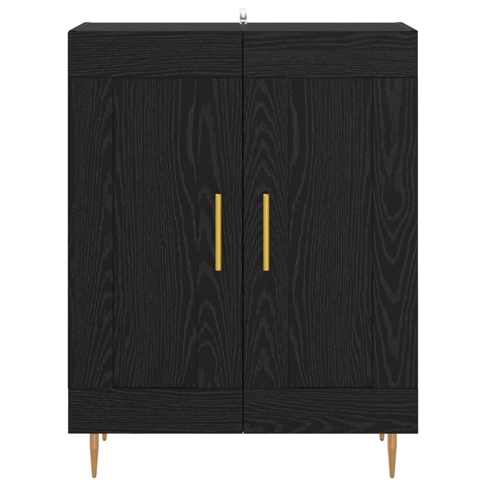 Buffet Chêne noir 69,5 x 34 x 90 cm Bois d'ingénierie et fer - XIOS