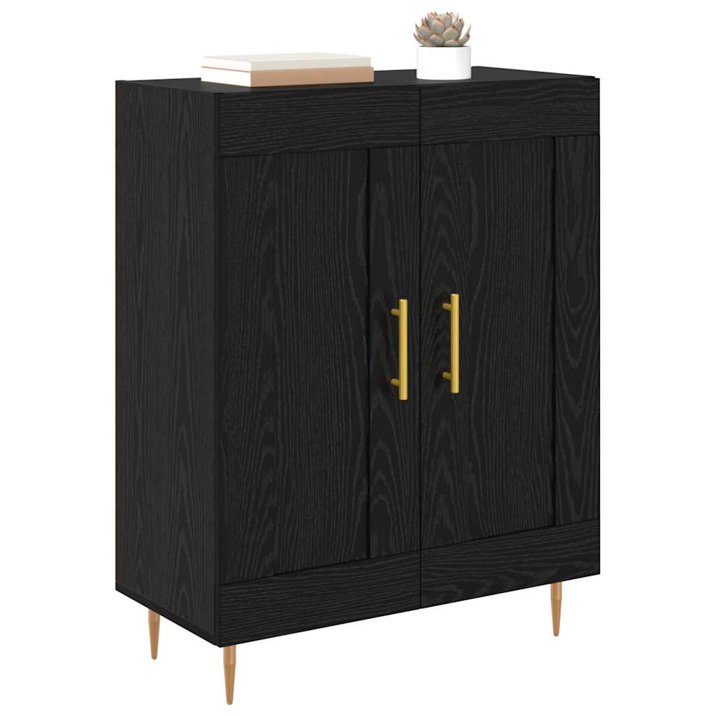 Buffet Chêne noir 69,5 x 34 x 90 cm Bois d'ingénierie et fer - XIOS