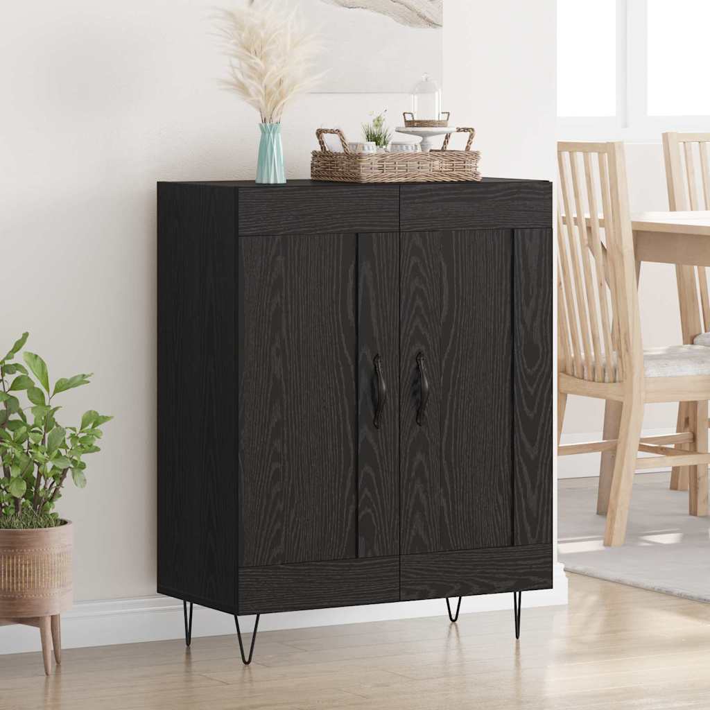 Buffet Chêne noir 69,5 x 34 x 90 cm Bois d'ingénierie et fer - XIOS