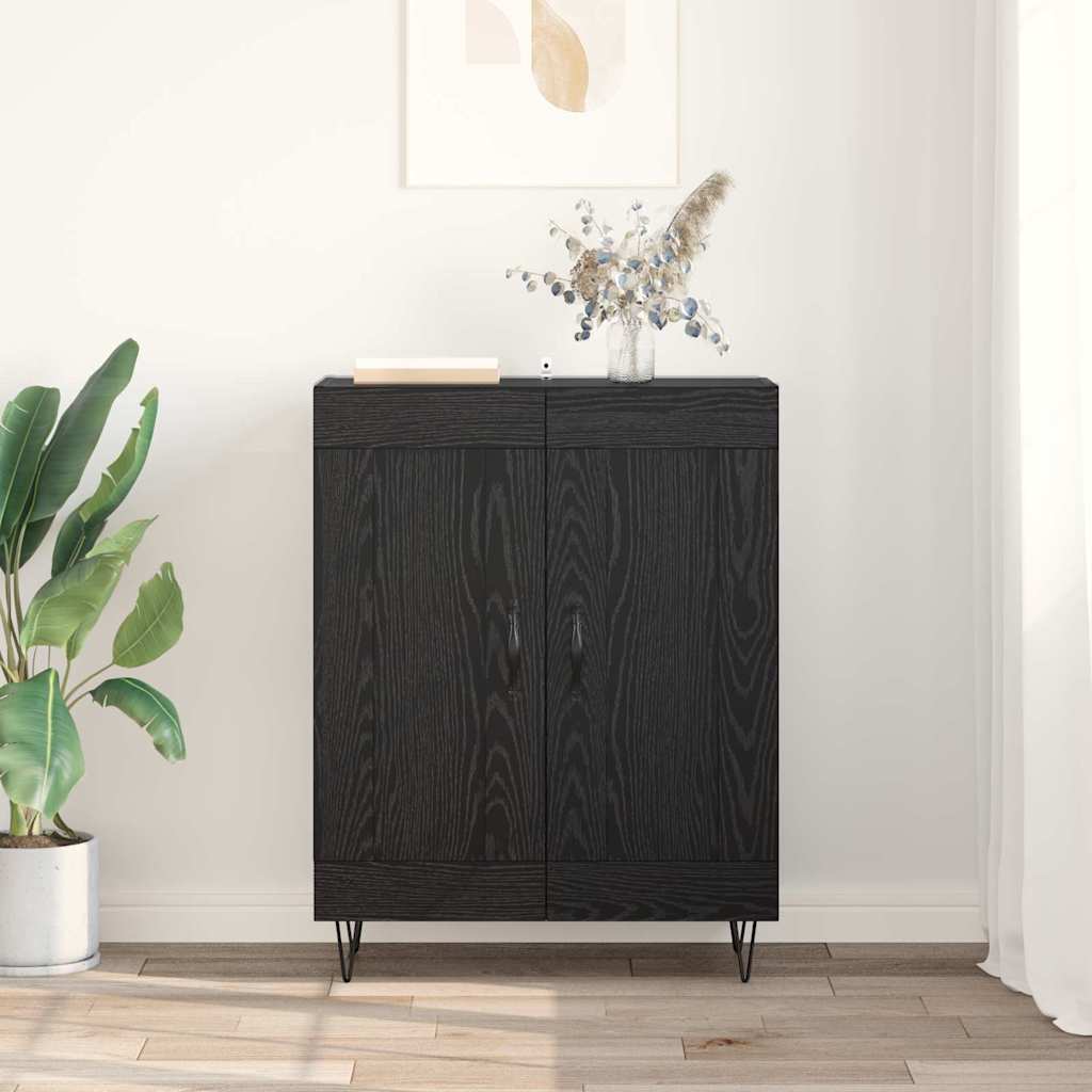 Buffet Chêne noir 69,5 x 34 x 90 cm Bois d'ingénierie et fer - XIOS