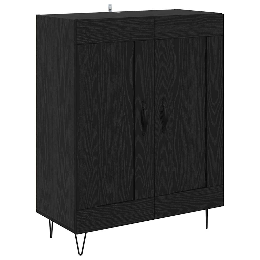 Buffet Chêne noir 69,5 x 34 x 90 cm Bois d'ingénierie et fer - XIOS