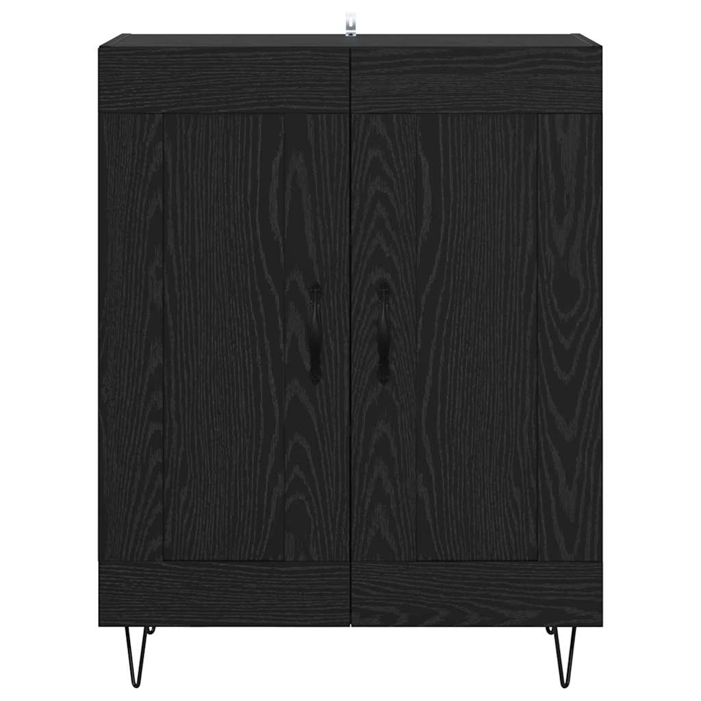 Buffet Chêne noir 69,5 x 34 x 90 cm Bois d'ingénierie et fer - XIOS