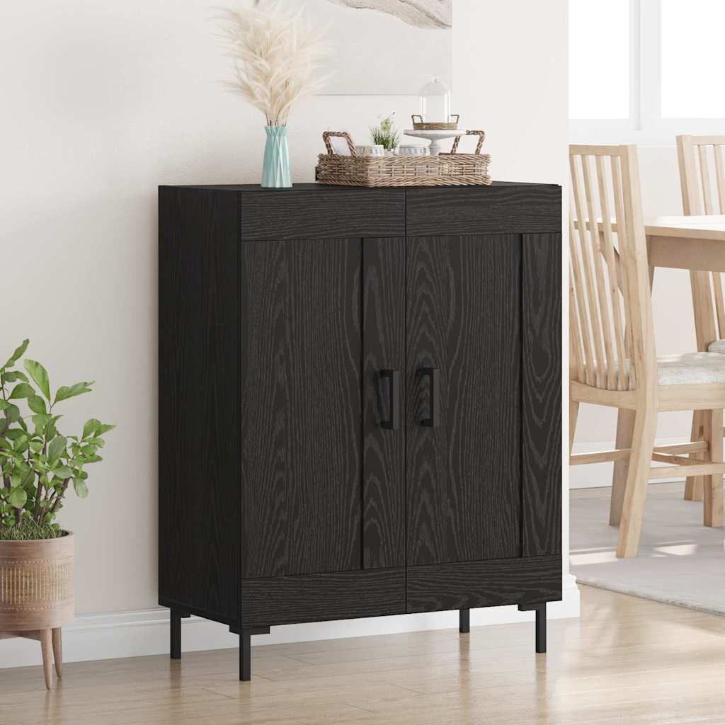 Buffet Chêne noir 69,5 x 34 x 90 cm Bois d'ingénierie et fer - XIOS