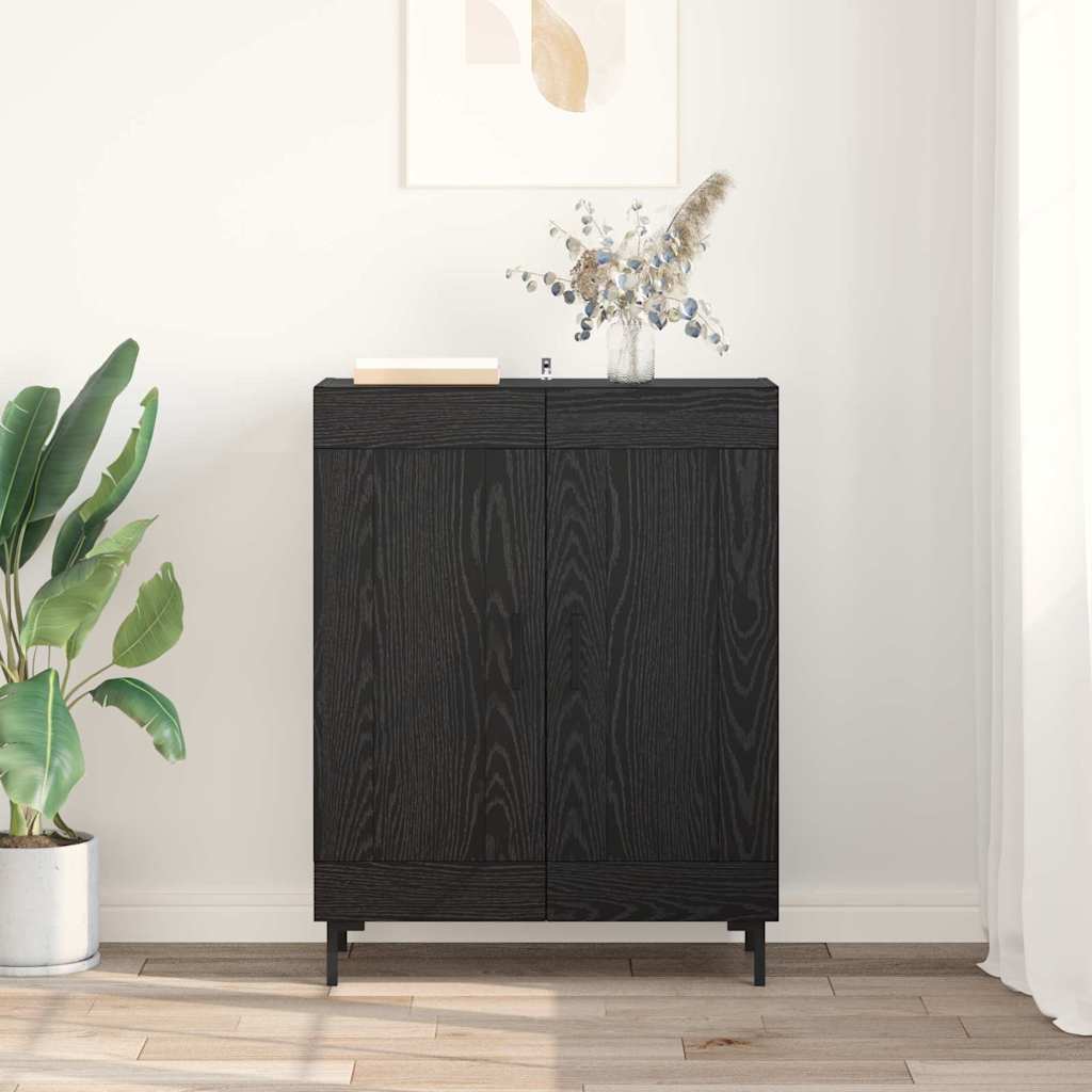 Buffet Chêne noir 69,5 x 34 x 90 cm Bois d'ingénierie et fer - XIOS