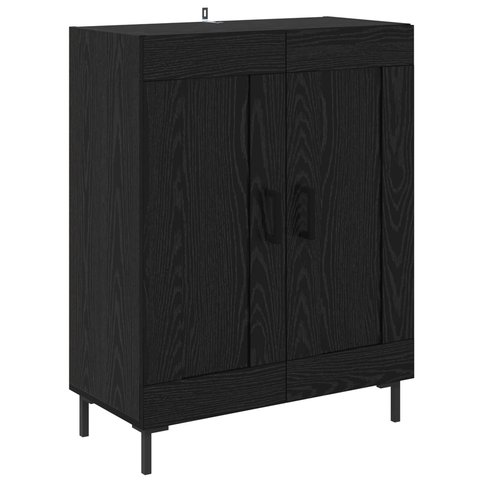 Buffet Chêne noir 69,5 x 34 x 90 cm Bois d'ingénierie et fer - XIOS
