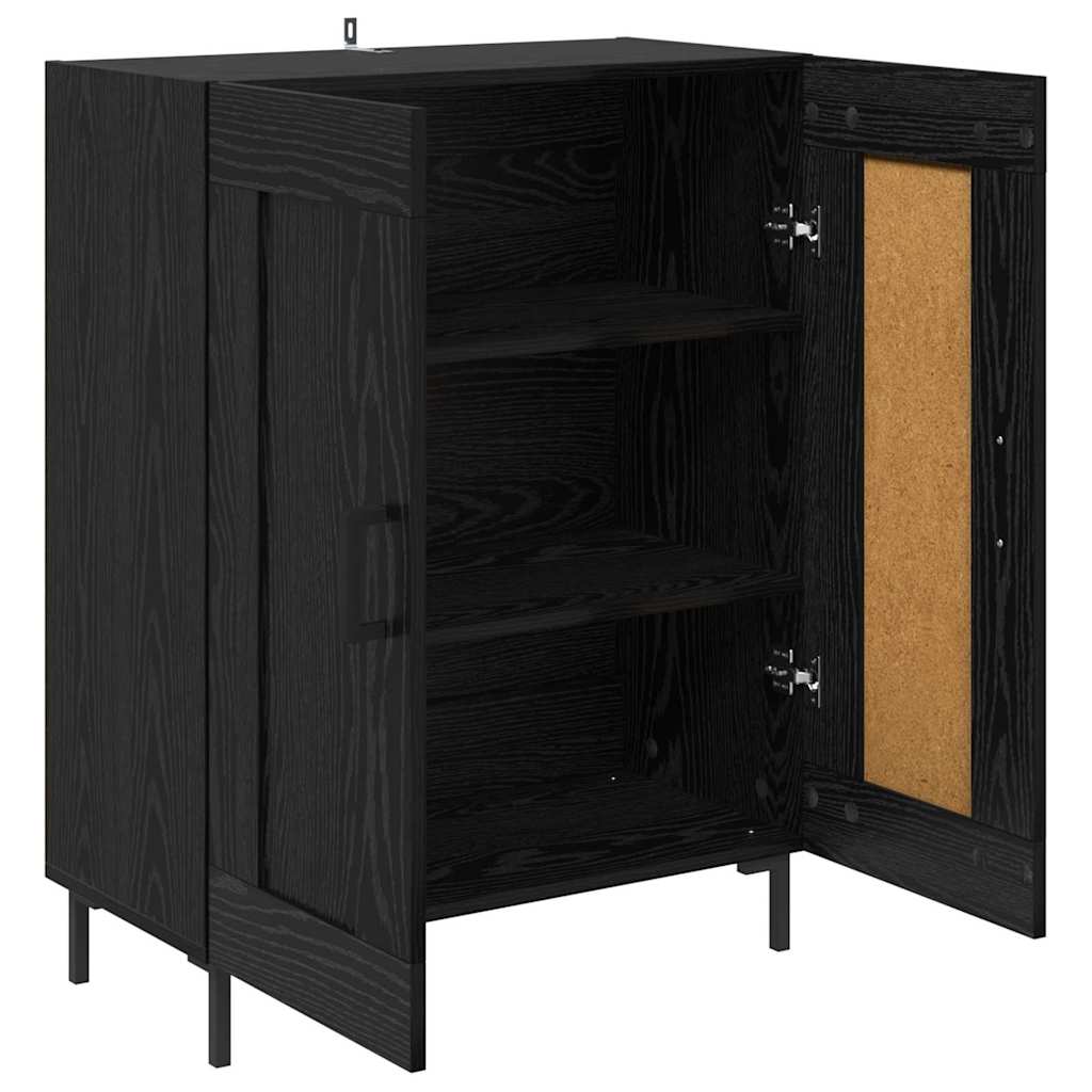 Buffet Chêne noir 69,5 x 34 x 90 cm Bois d'ingénierie et fer - XIOS