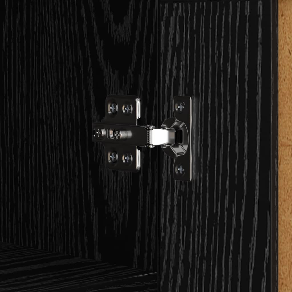 Buffet Chêne noir 69,5 x 34 x 90 cm Bois d'ingénierie et fer - XIOS