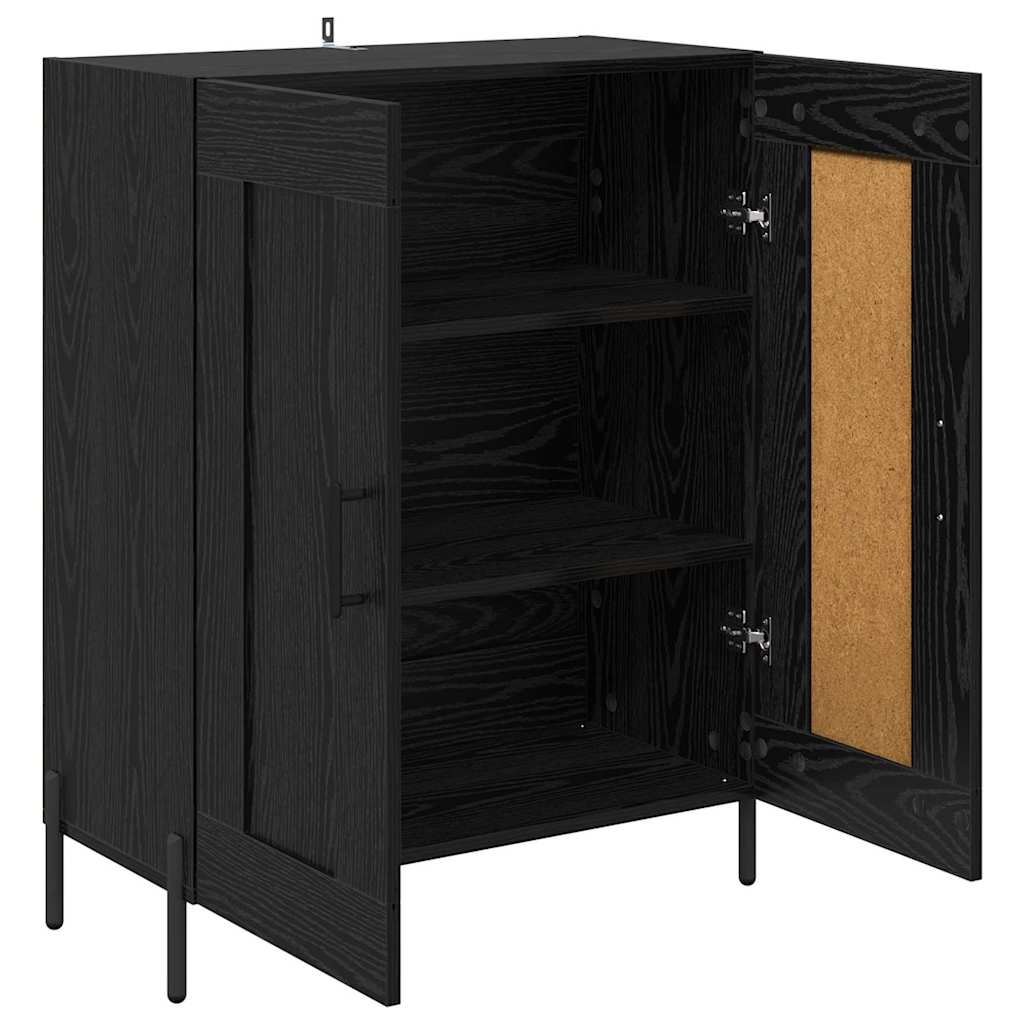 Buffet Chêne noir 69,5 x 34 x 90 cm Bois d'ingénierie et fer - XIOS