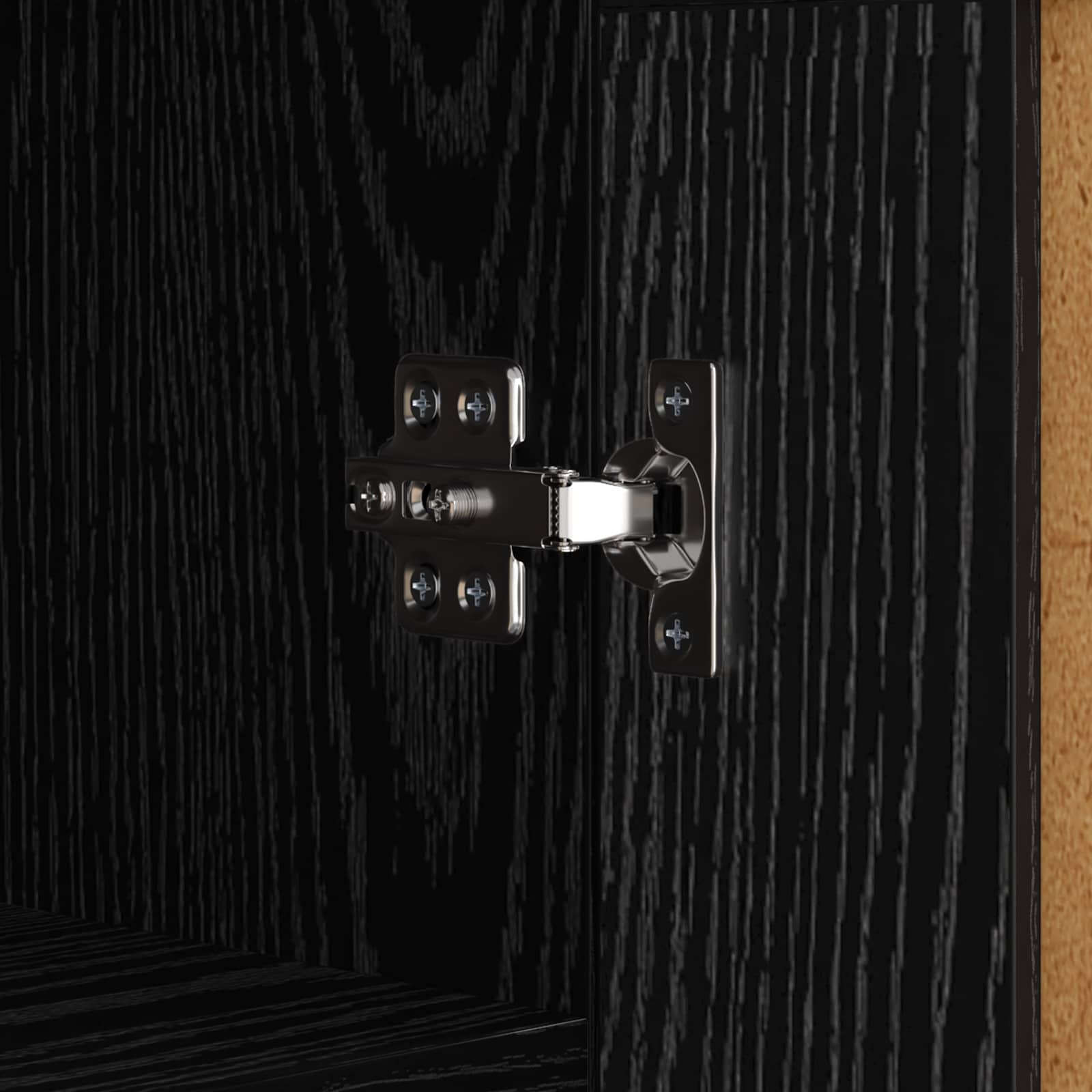Buffet Chêne noir 69,5 x 34 x 90 cm Bois d'ingénierie et fer - XIOS