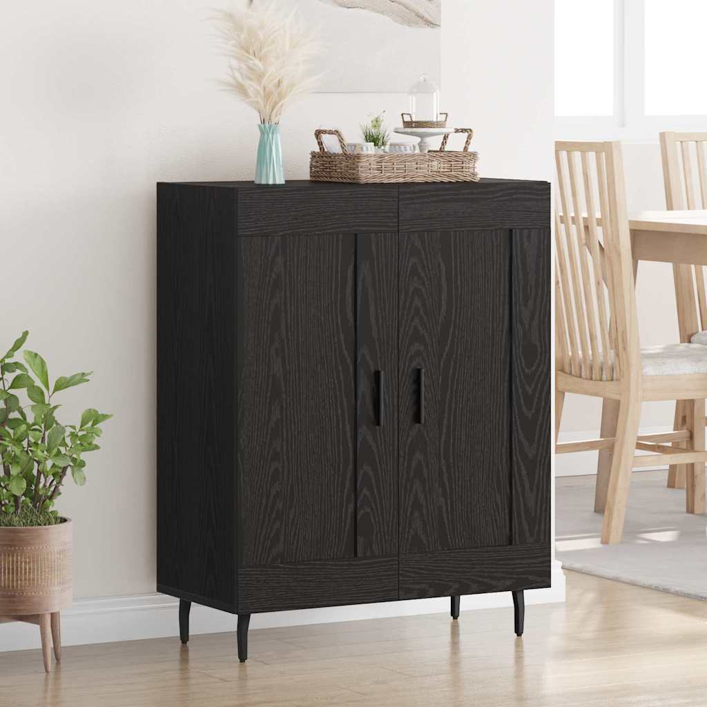 Buffet Chêne noir 69,5 x 34 x 90 cm Bois d'ingénierie et fer - XIOS