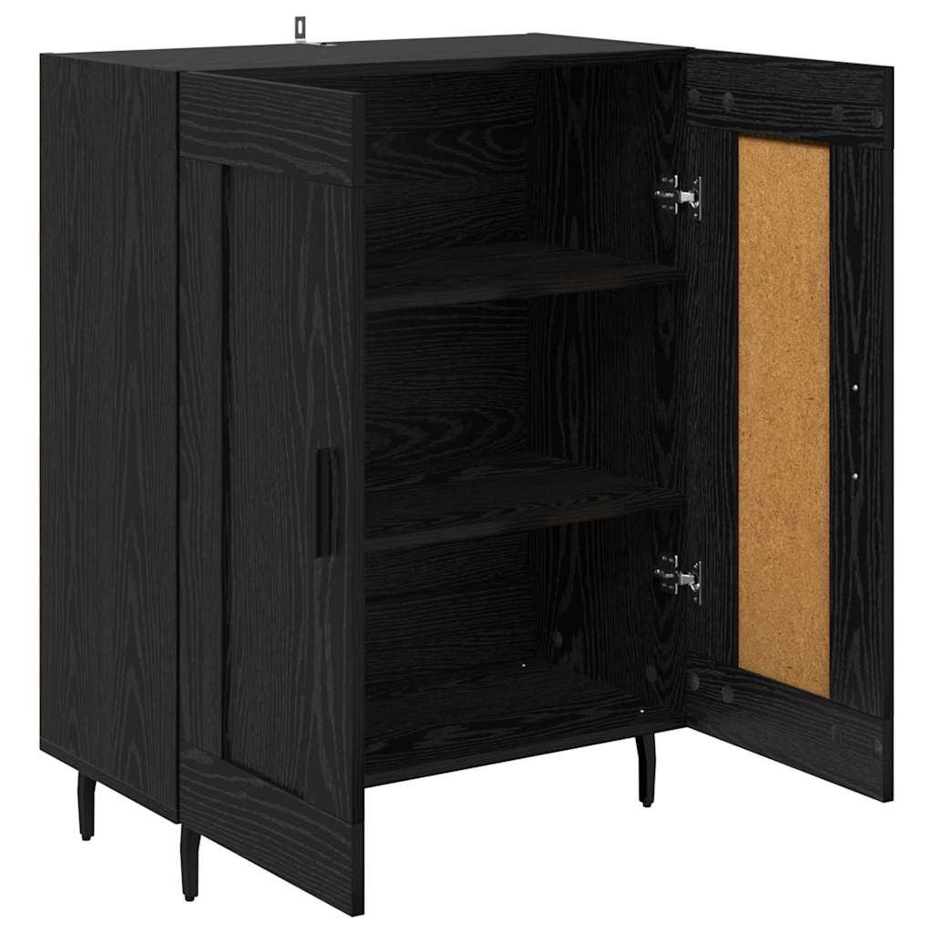 Buffet Chêne noir 69,5 x 34 x 90 cm Bois d'ingénierie et fer - XIOS