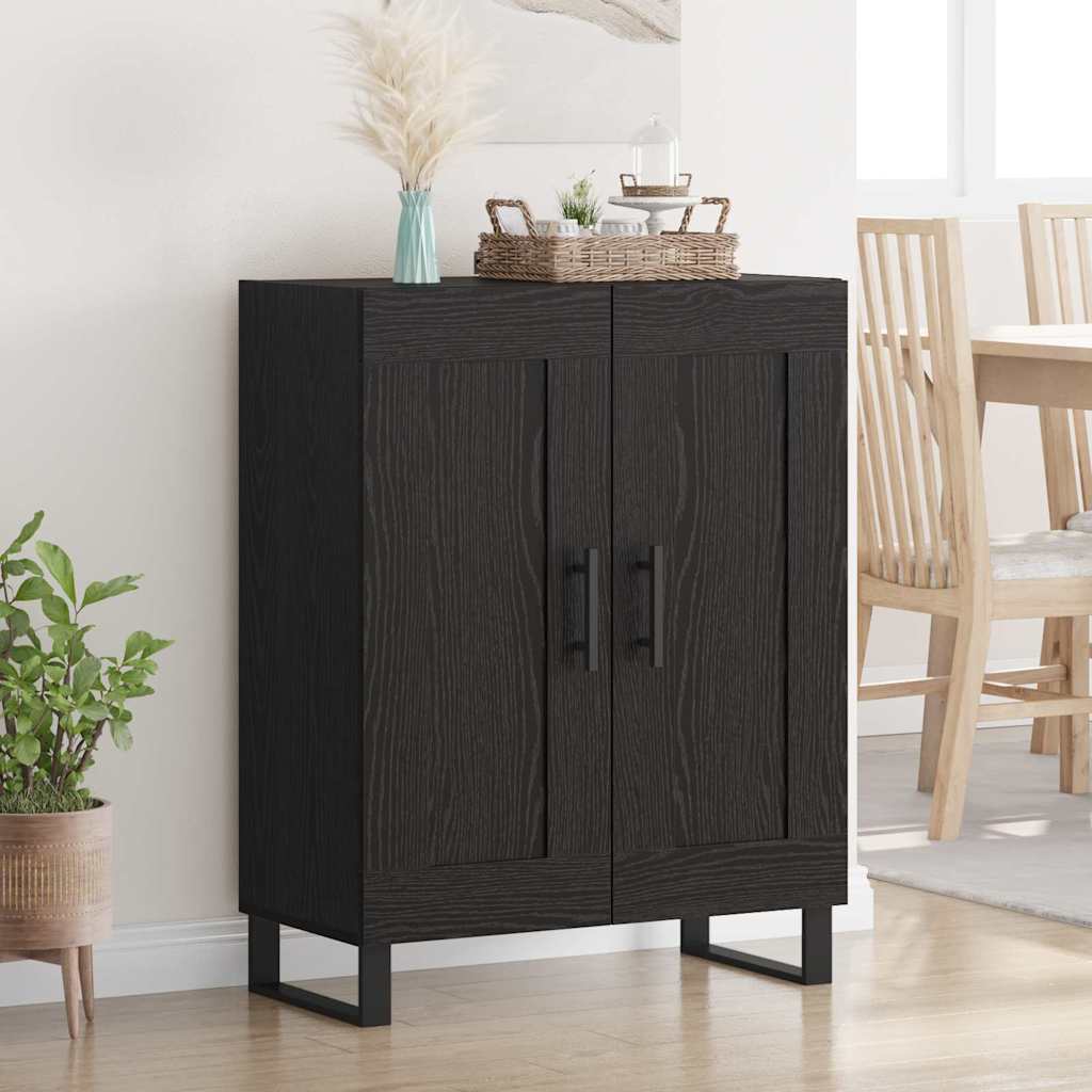 Buffet Chêne noir 69,5 x 34 x 90 cm Bois d'ingénierie et fer - XIOS