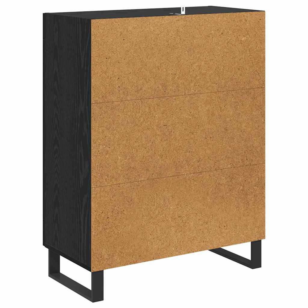 Buffet Chêne noir 69,5 x 34 x 90 cm Bois d'ingénierie et fer - XIOS