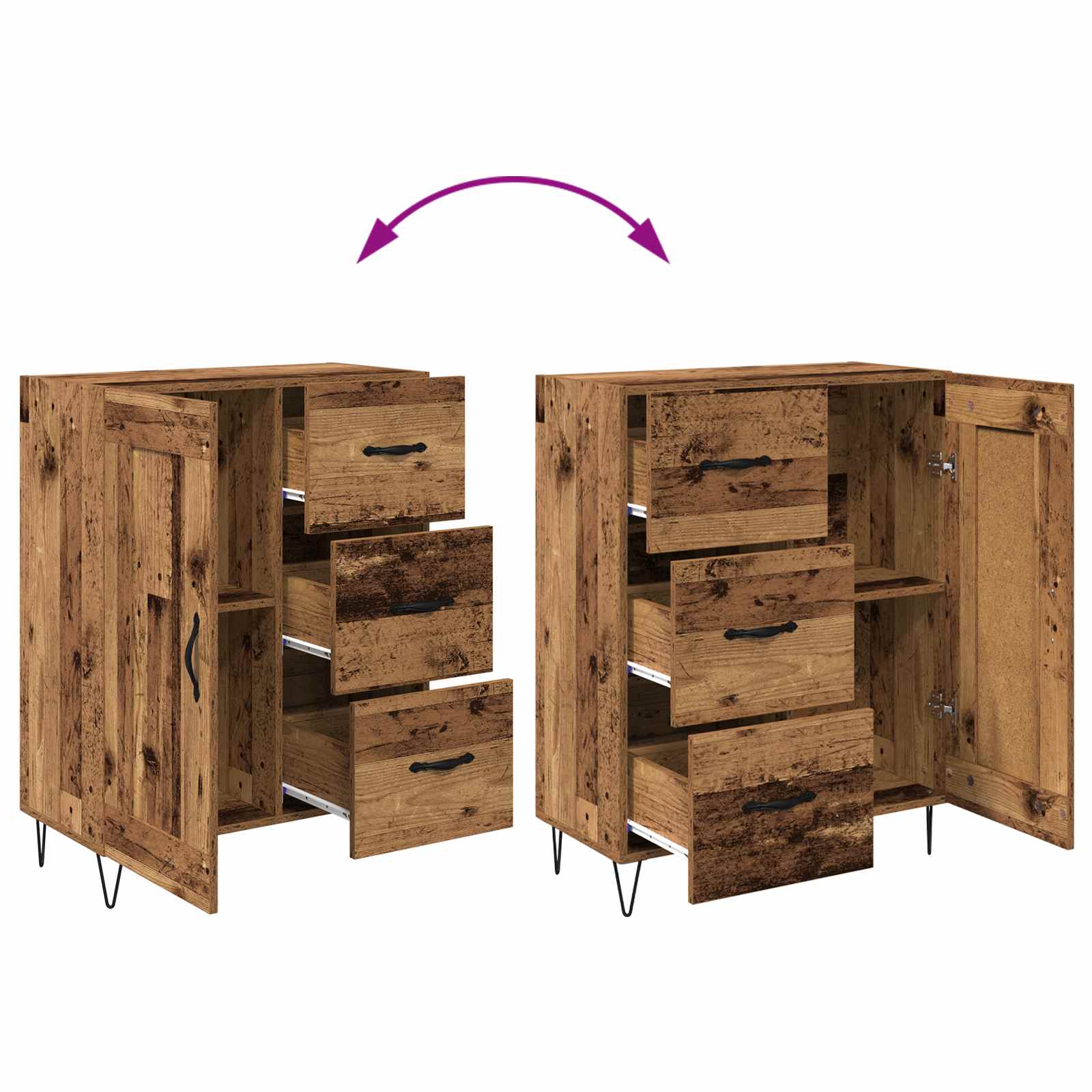 Buffet Bois ancien 69,5 x 34 x 90 cm Bois d’ingénierie - XIOS