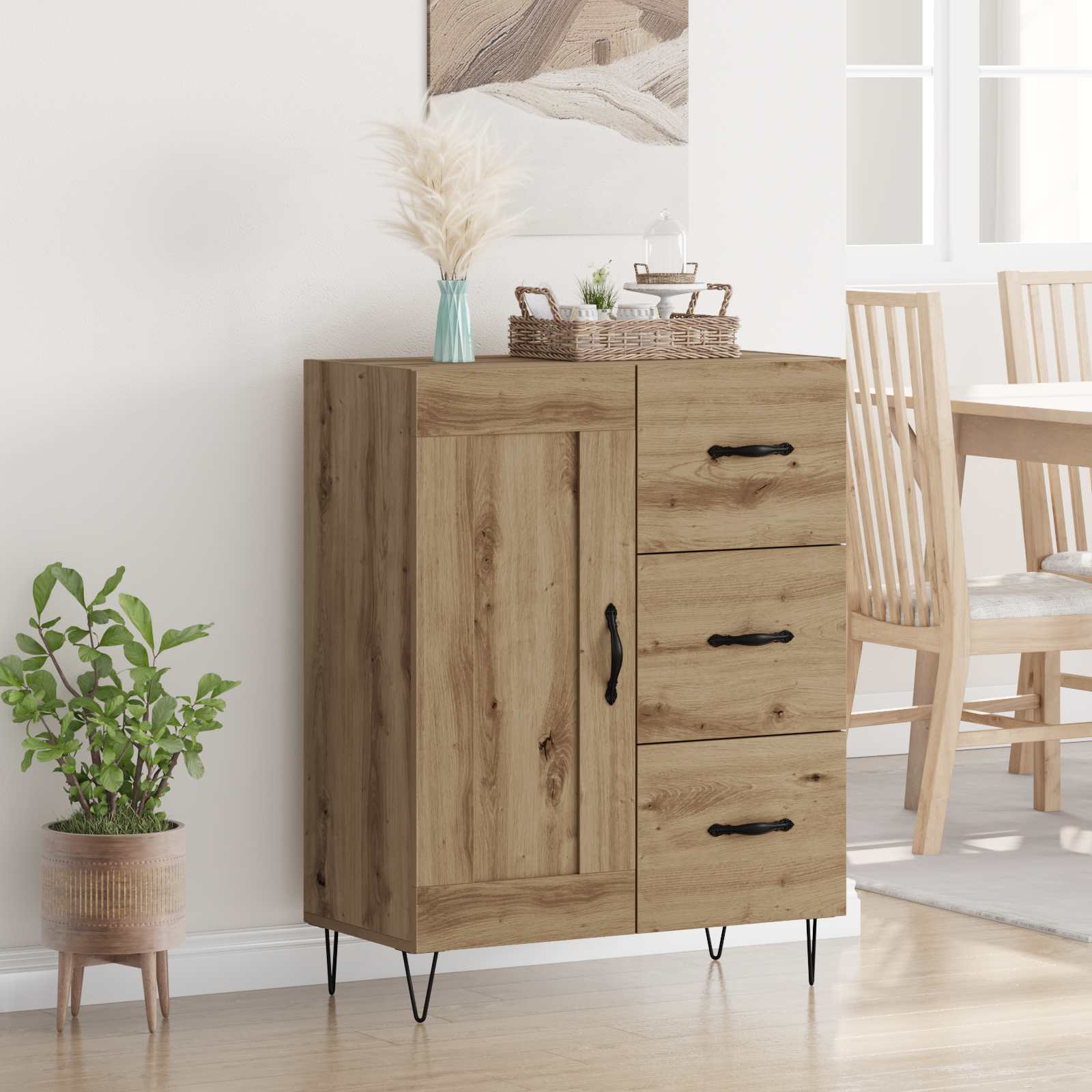 Buffet Chêne Artisanal 69,5 x 34 x 90 cm Bois d’ingénierie - XIOS