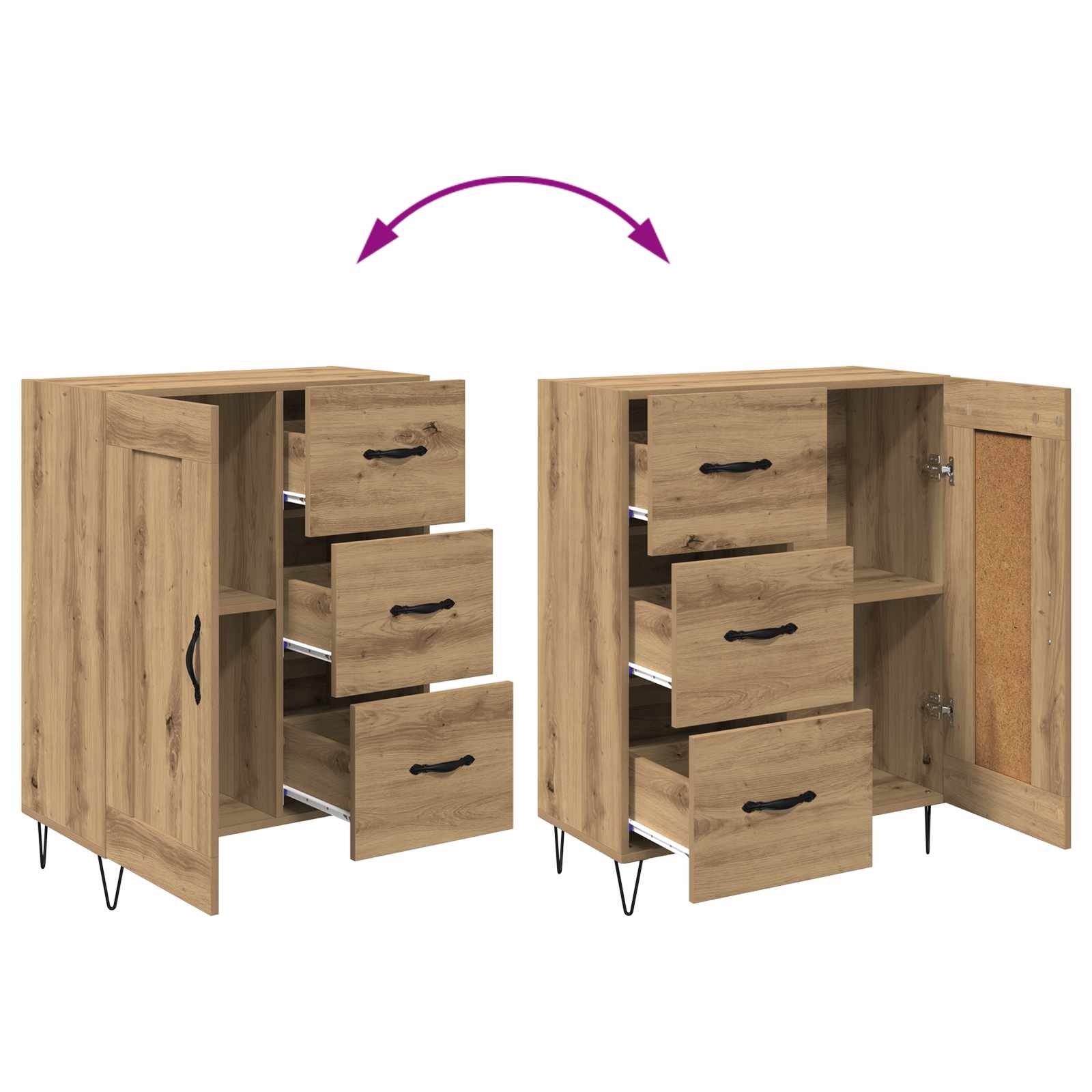 Buffet Chêne Artisanal 69,5 x 34 x 90 cm Bois d’ingénierie - XIOS