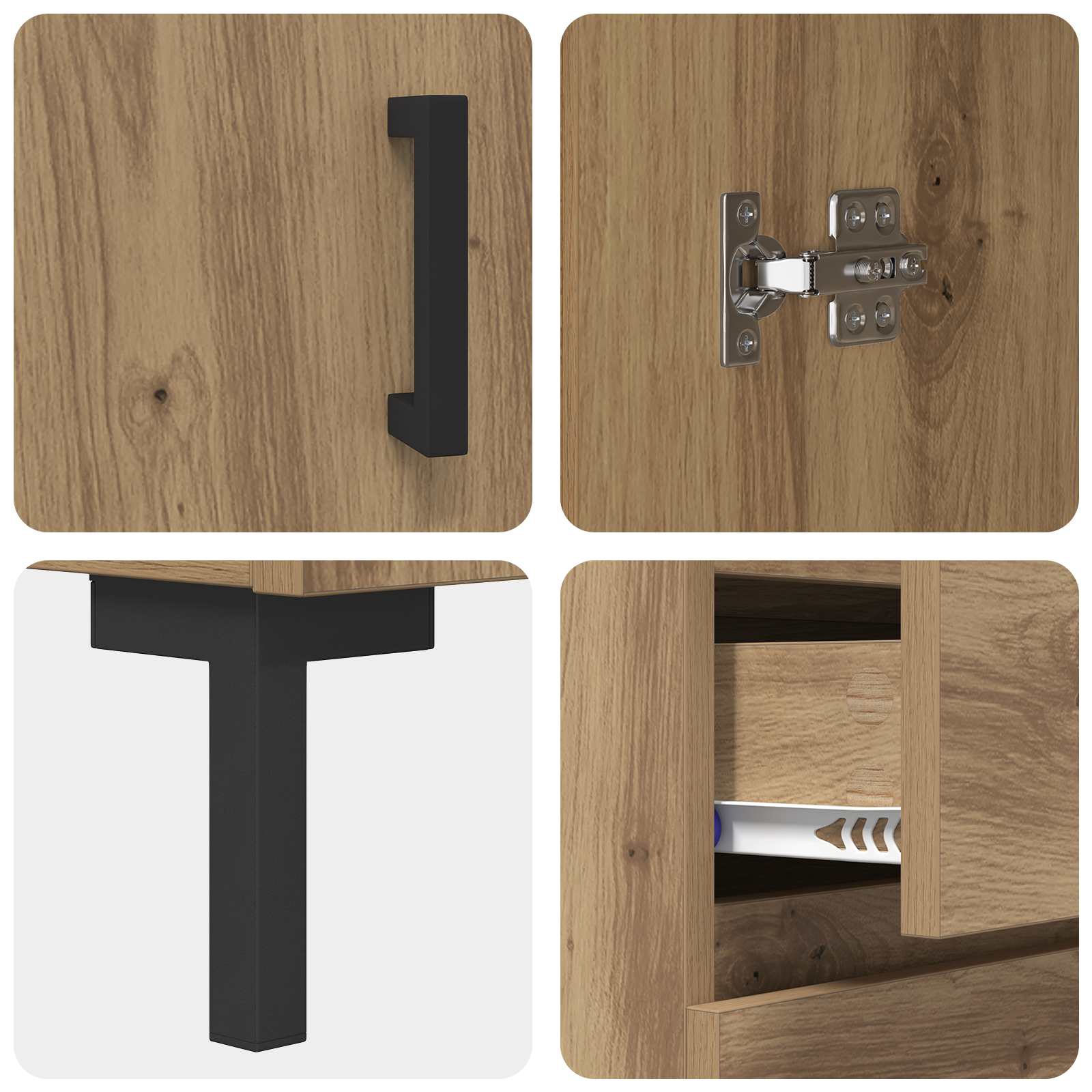 Buffet chêne artisanal 69,5 x 34 x 90 cm Bois d'ingénierie