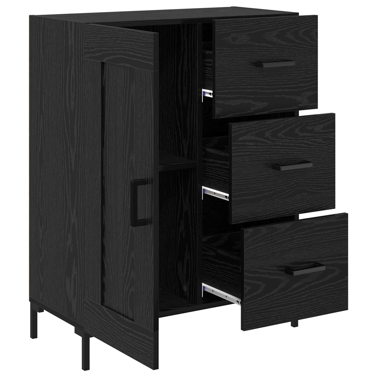 Buffet Chêne noir 69,5 x 34 x 90 cm Bois d'ingénierie