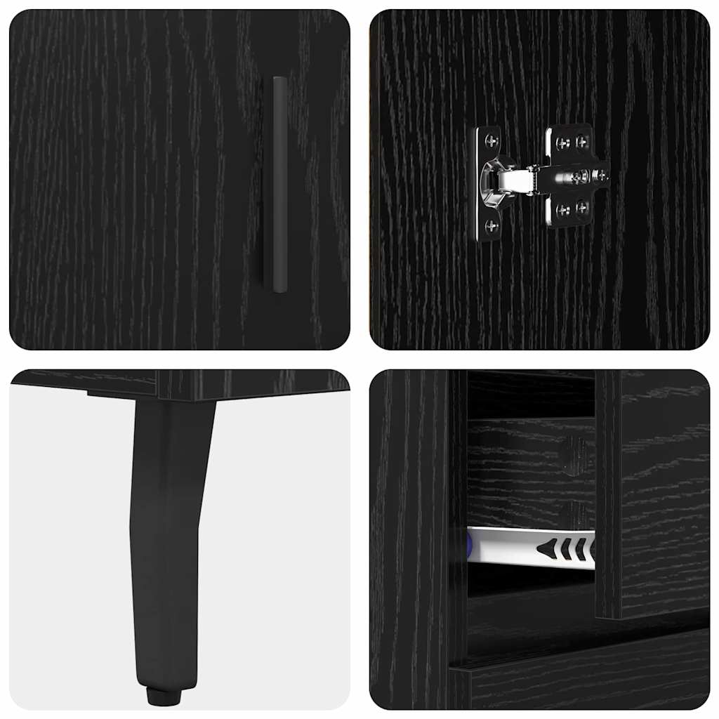 Buffet Chêne noir 69,5 x 34 x 90 cm Bois d'ingénierie et fer - XIOS