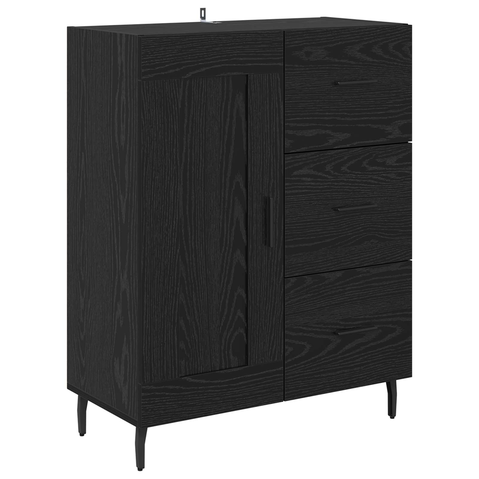 Buffet Chêne noir 69,5 x 34 x 90 cm Bois d'ingénierie et fer - XIOS