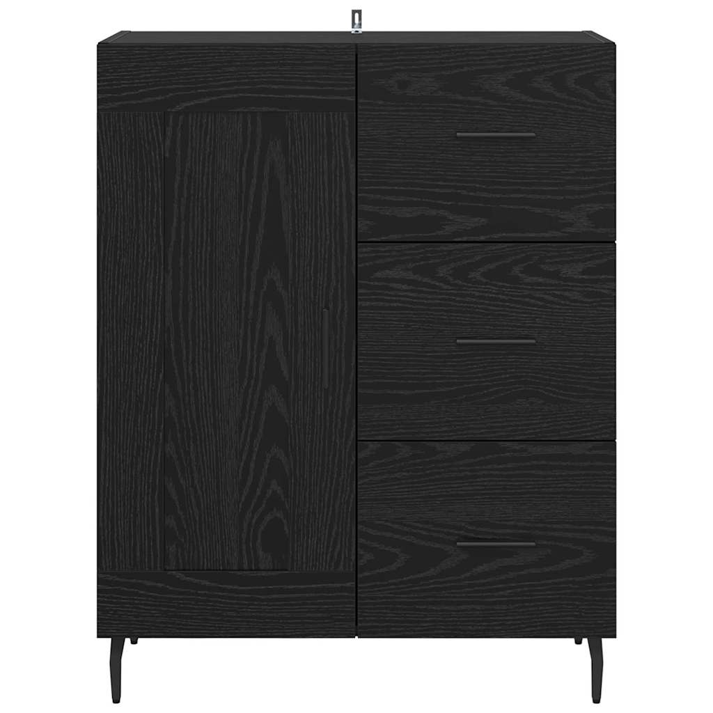 Buffet Chêne noir 69,5 x 34 x 90 cm Bois d'ingénierie et fer - XIOS