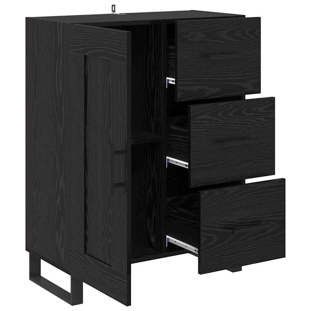 Buffet Chêne noir 69,5 x 34 x 90 cm Bois d'ingénierie et fer - XIOS