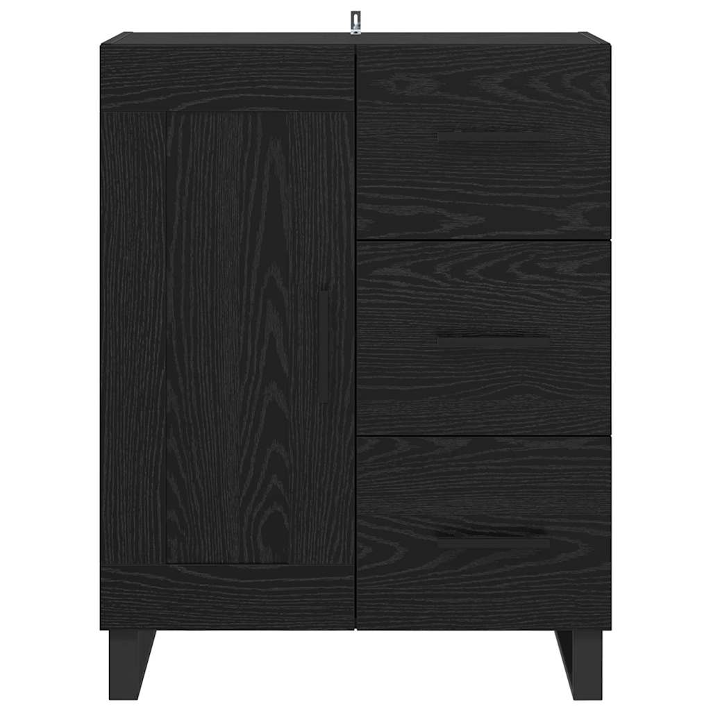 Buffet Chêne noir 69,5 x 34 x 90 cm Bois d'ingénierie et fer - XIOS