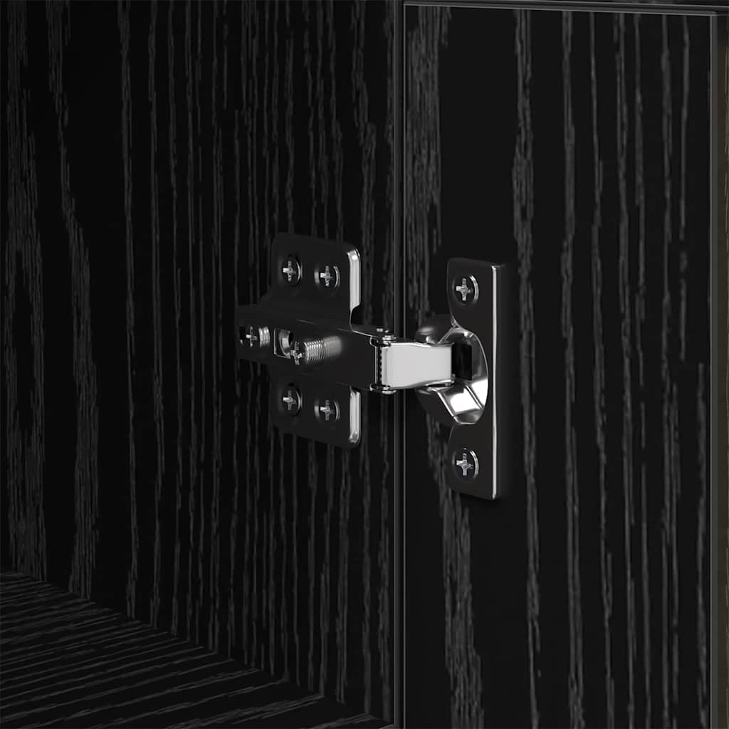 Buffet Chêne noir 34,5 x 34 x 90 cm Bois d'ingénierie et fer - XIOS