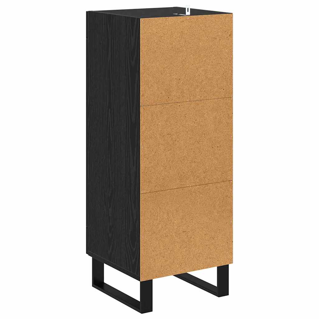 Buffet Chêne noir 34,5 x 34 x 90 cm Bois d'ingénierie et fer - XIOS