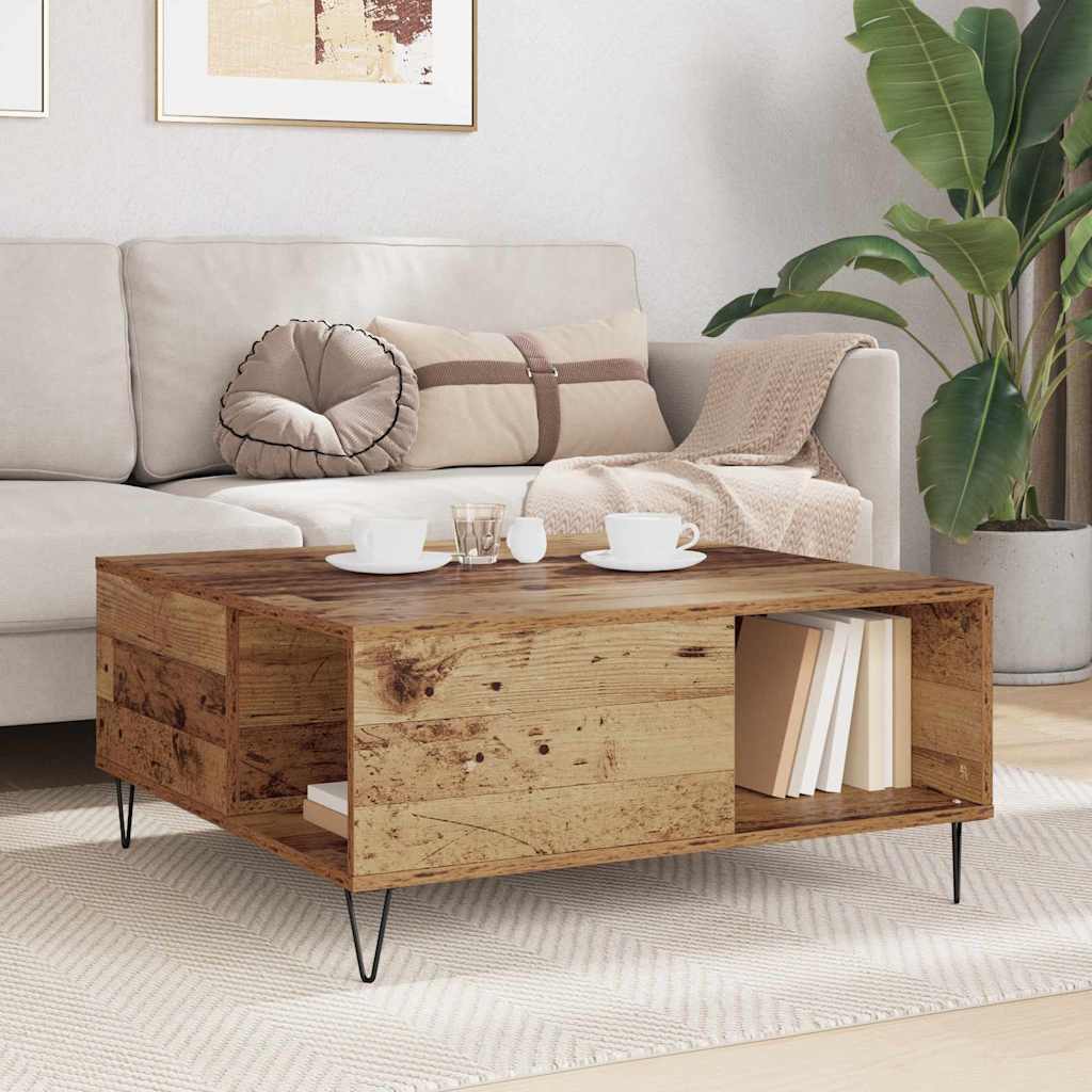 Table basse Bois Ancien 80 x 80 x 36,5 cm Bois d'ingénierie - XIOS